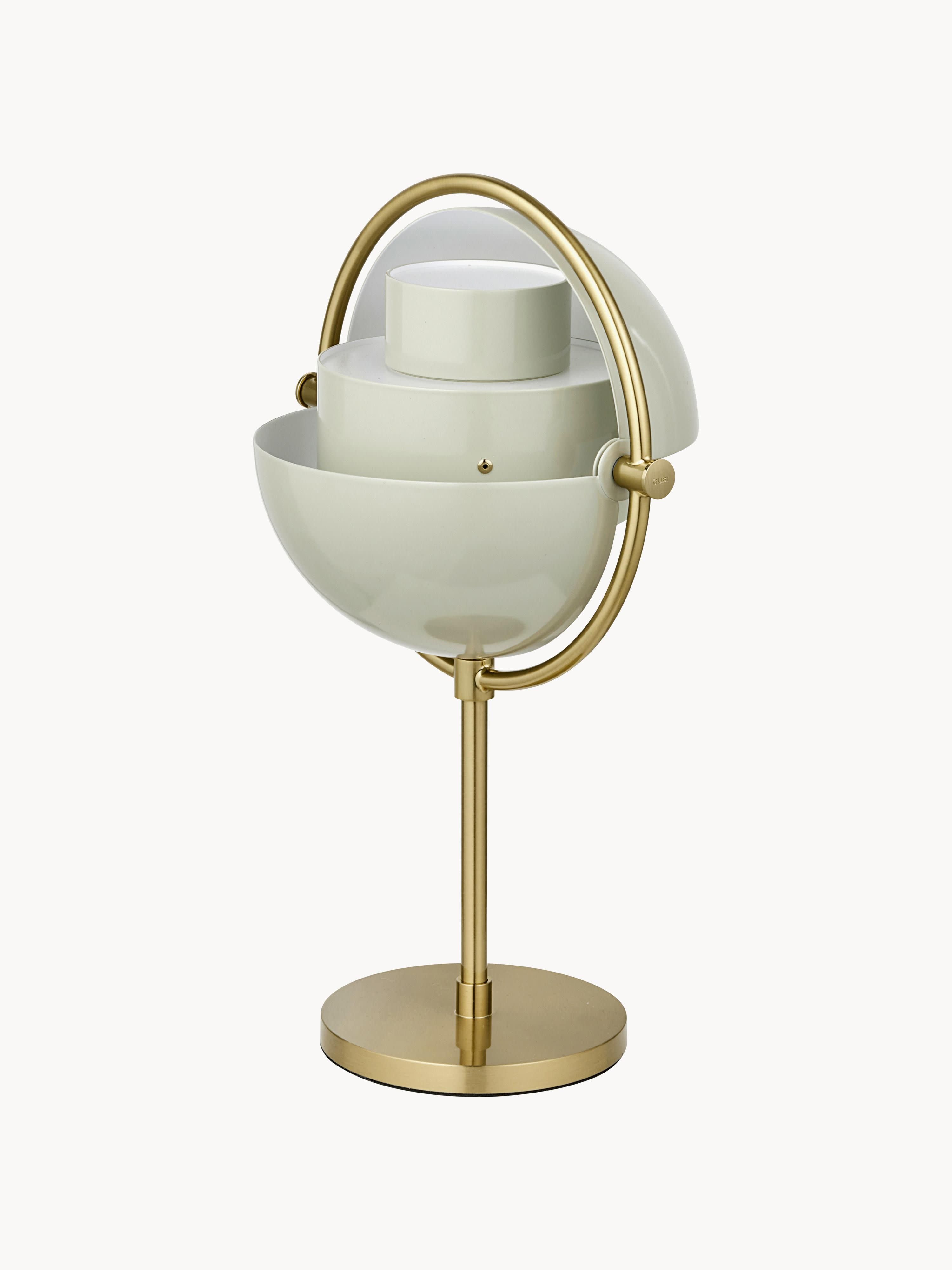 Lampe à poser mobile Egil, intensité ajustable - Gris clair haute brillance, doré haute brillance