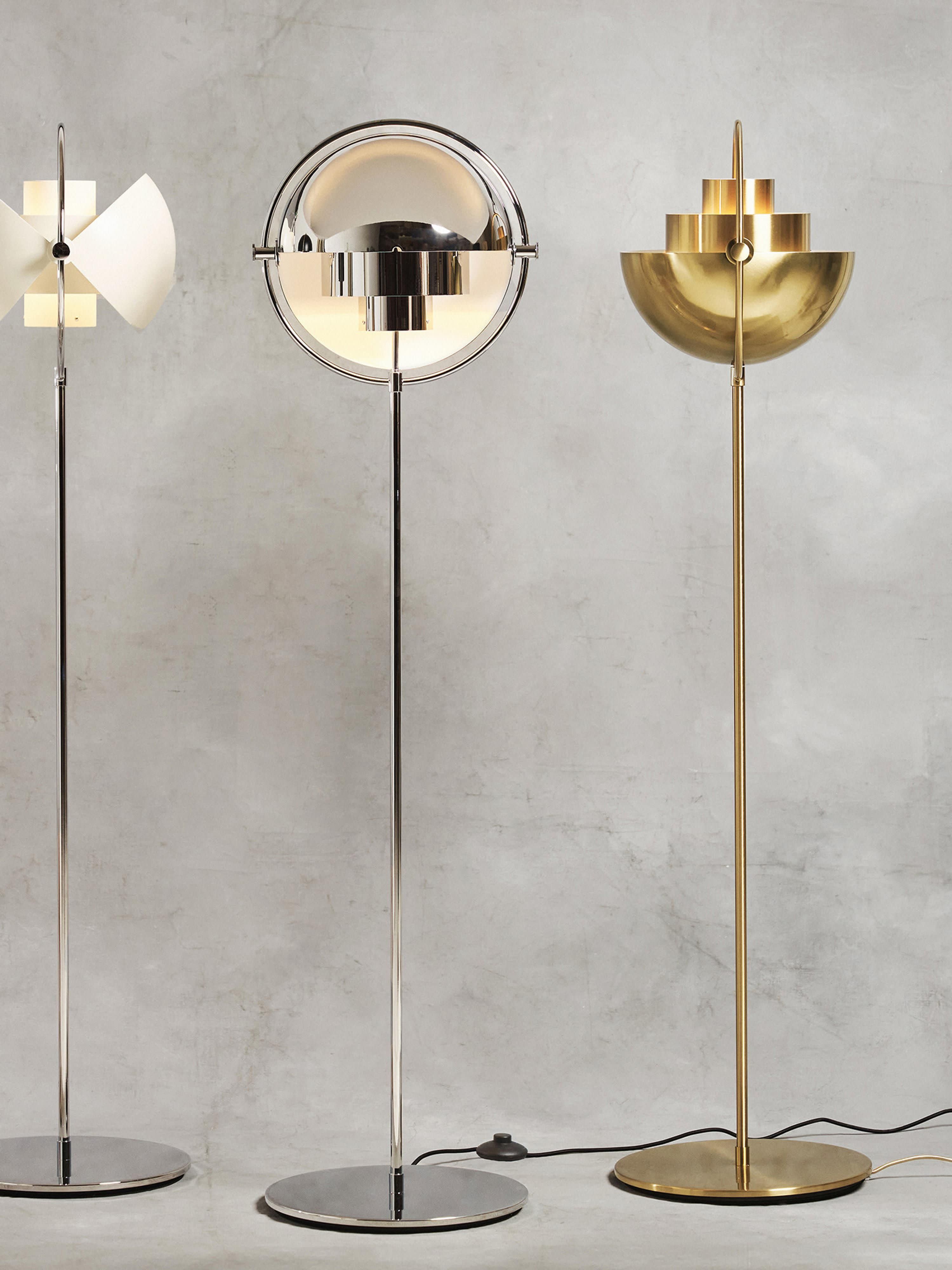 Lampadaire orientable Egil - Argenté, haute brillance