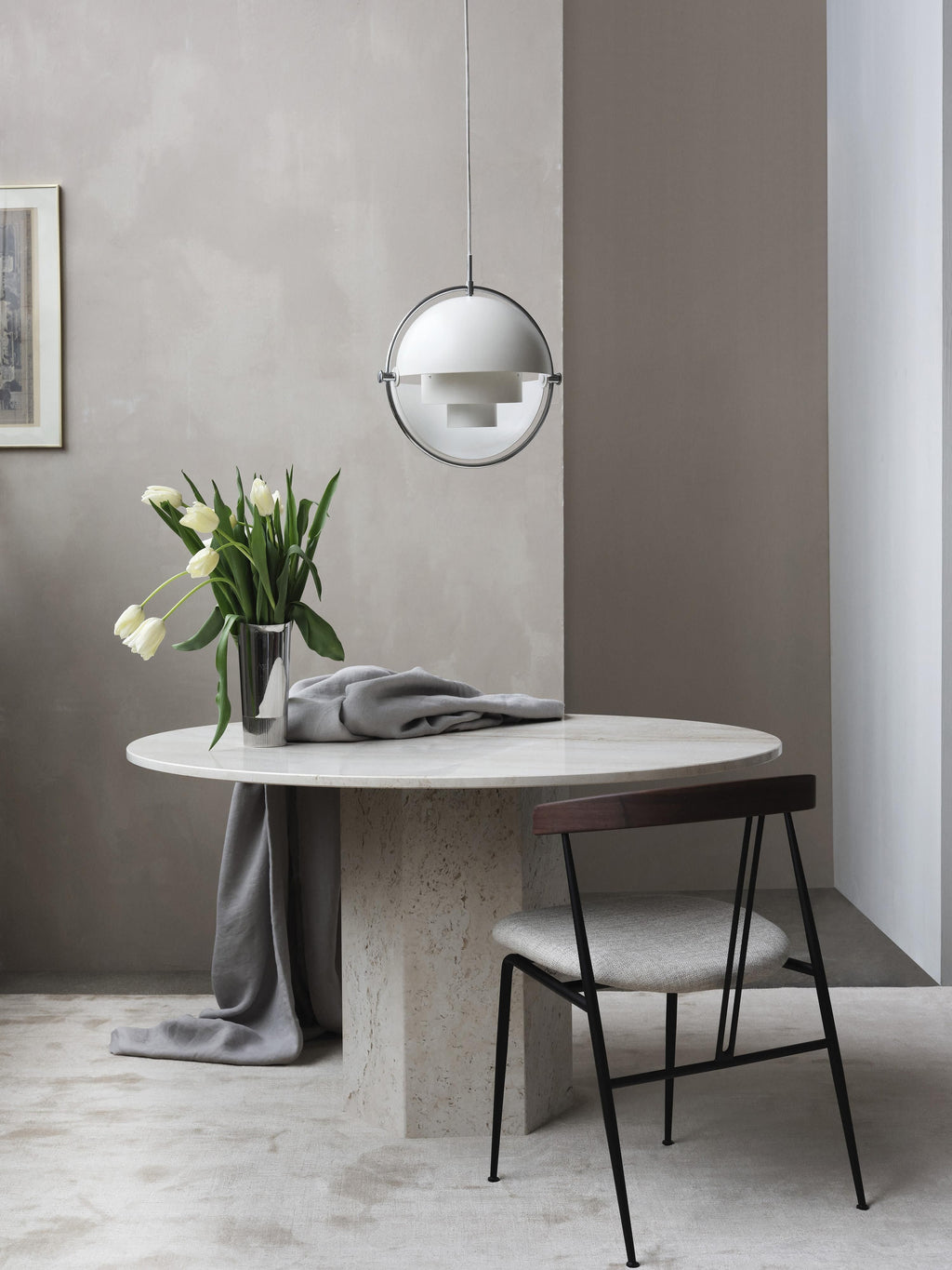 Suspension Egil - Blanc mat, argenté haute brillance