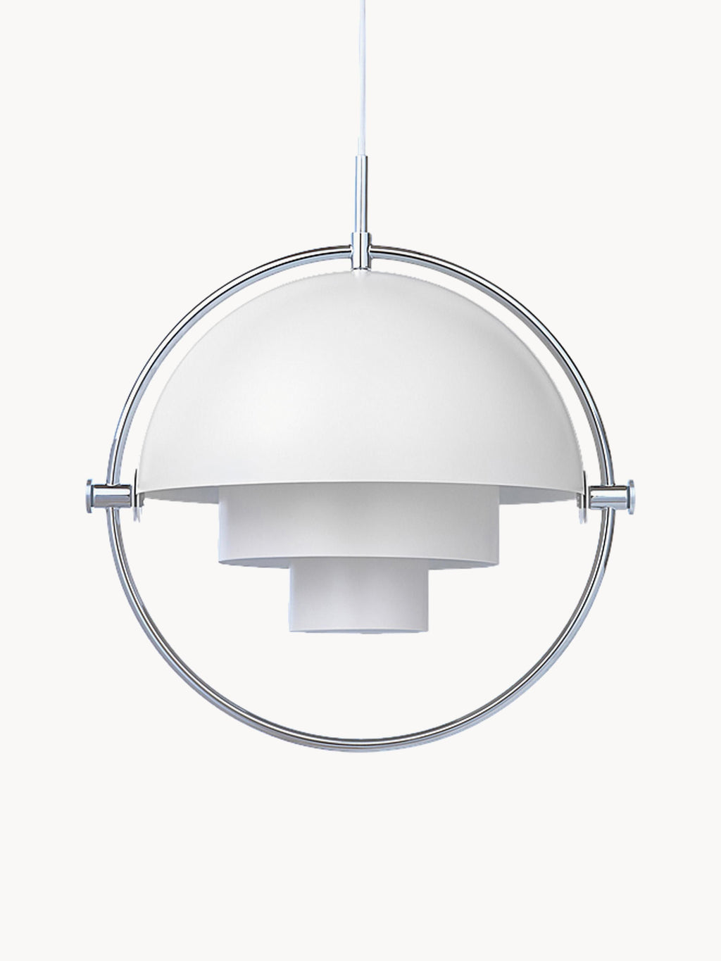 Suspension Egil - Blanc mat, argenté haute brillance