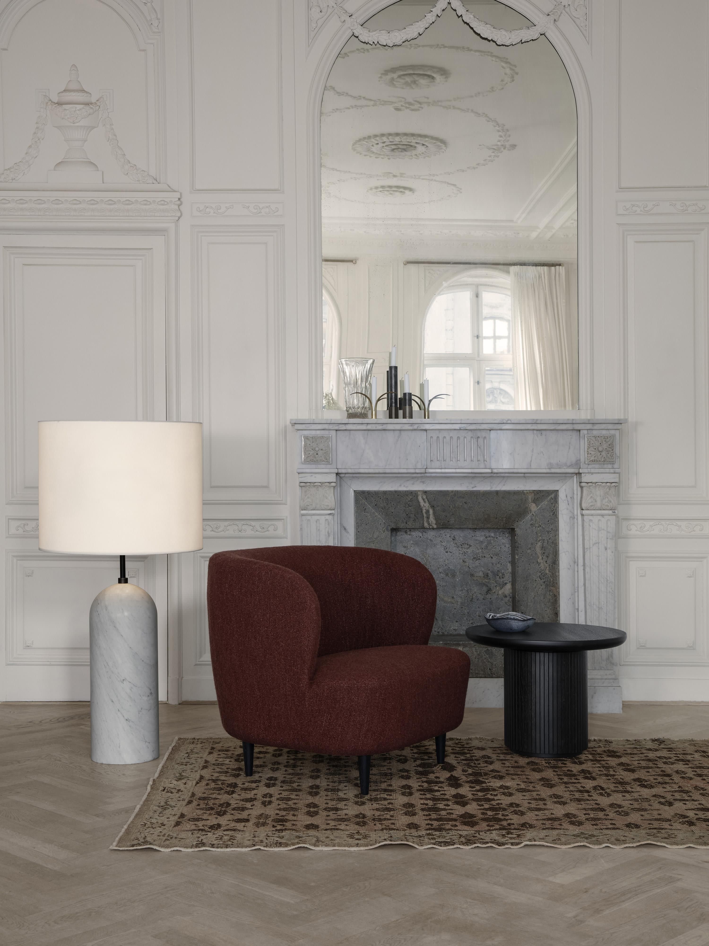 Lampadaire avec pied en marbre Mori, intensité ajustable - Beige clair, blanc marbré