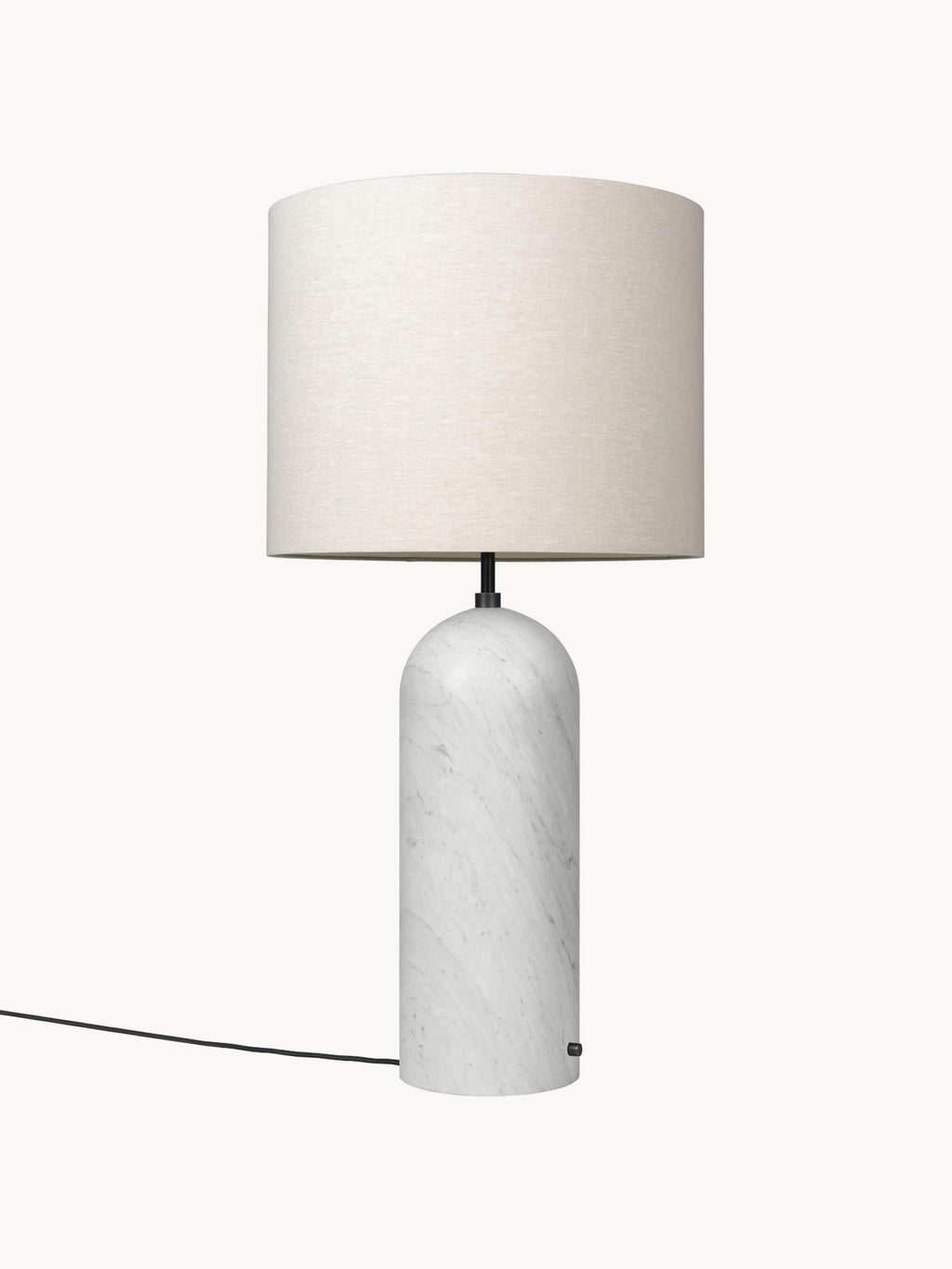 Lampadaire avec pied en marbre Mori, intensité ajustable - Beige clair, blanc marbré