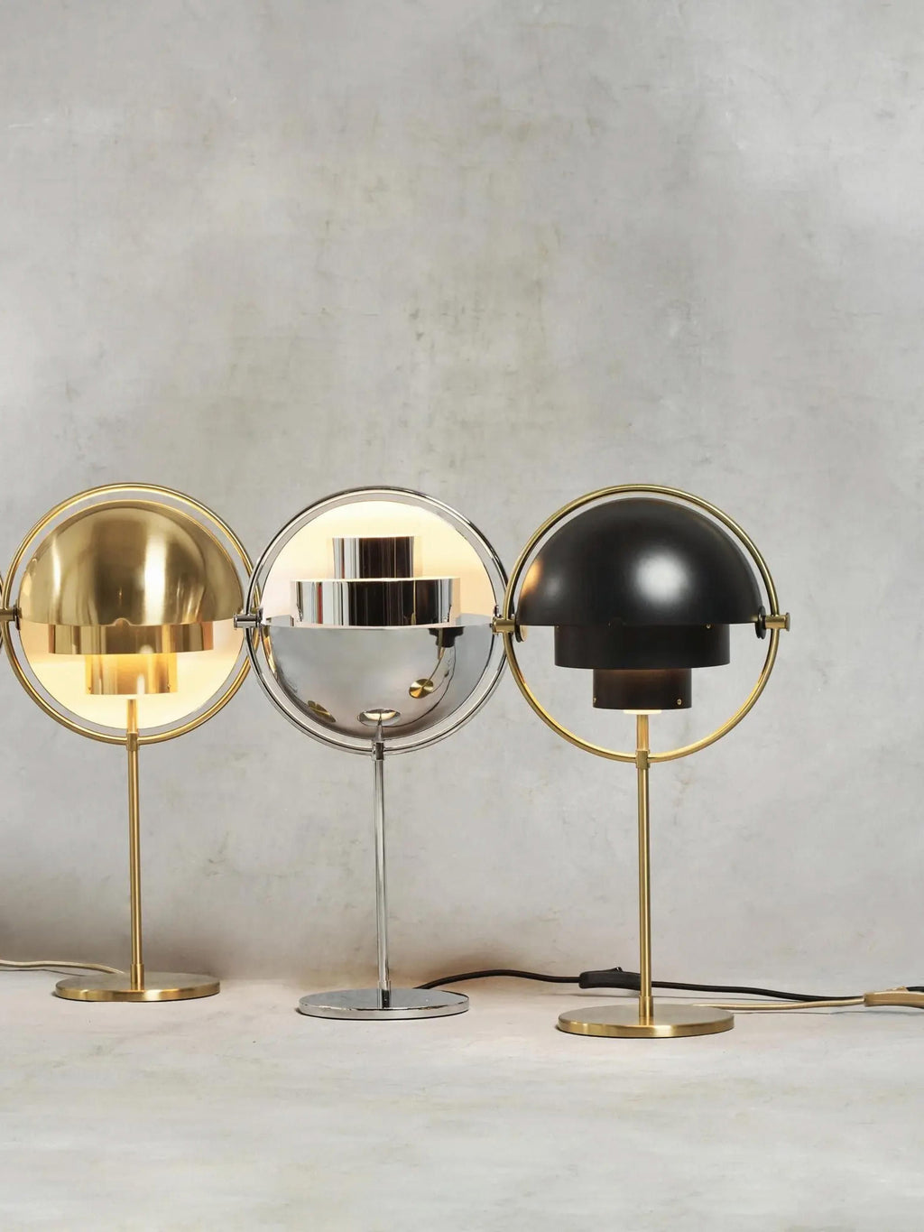 Grande lampe à poser orientable Egil - Noir mat, doré mat