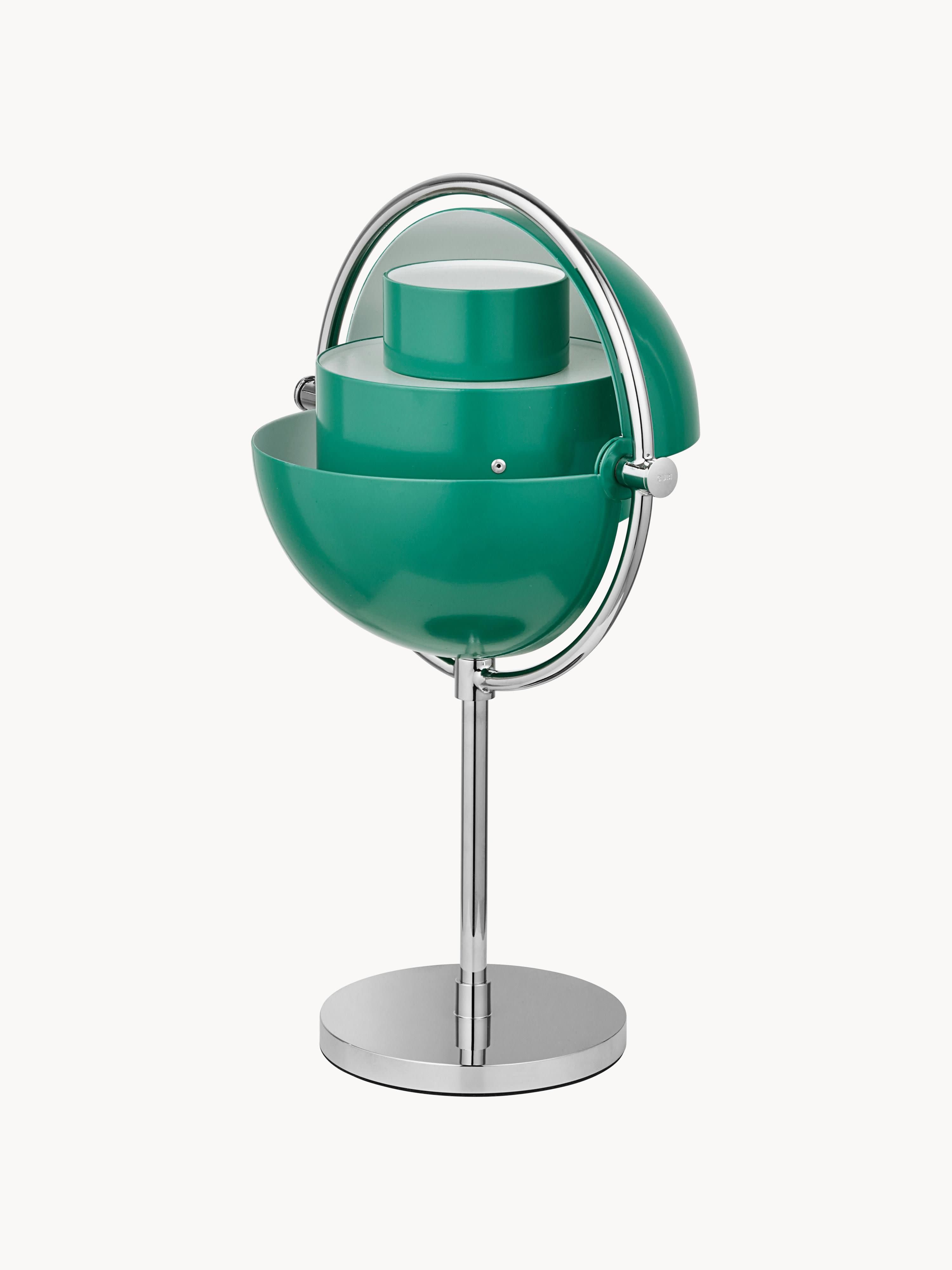 Lampe à poser mobile Egil, intensité ajustable - Vert turquoise mat, argenté haute brillance