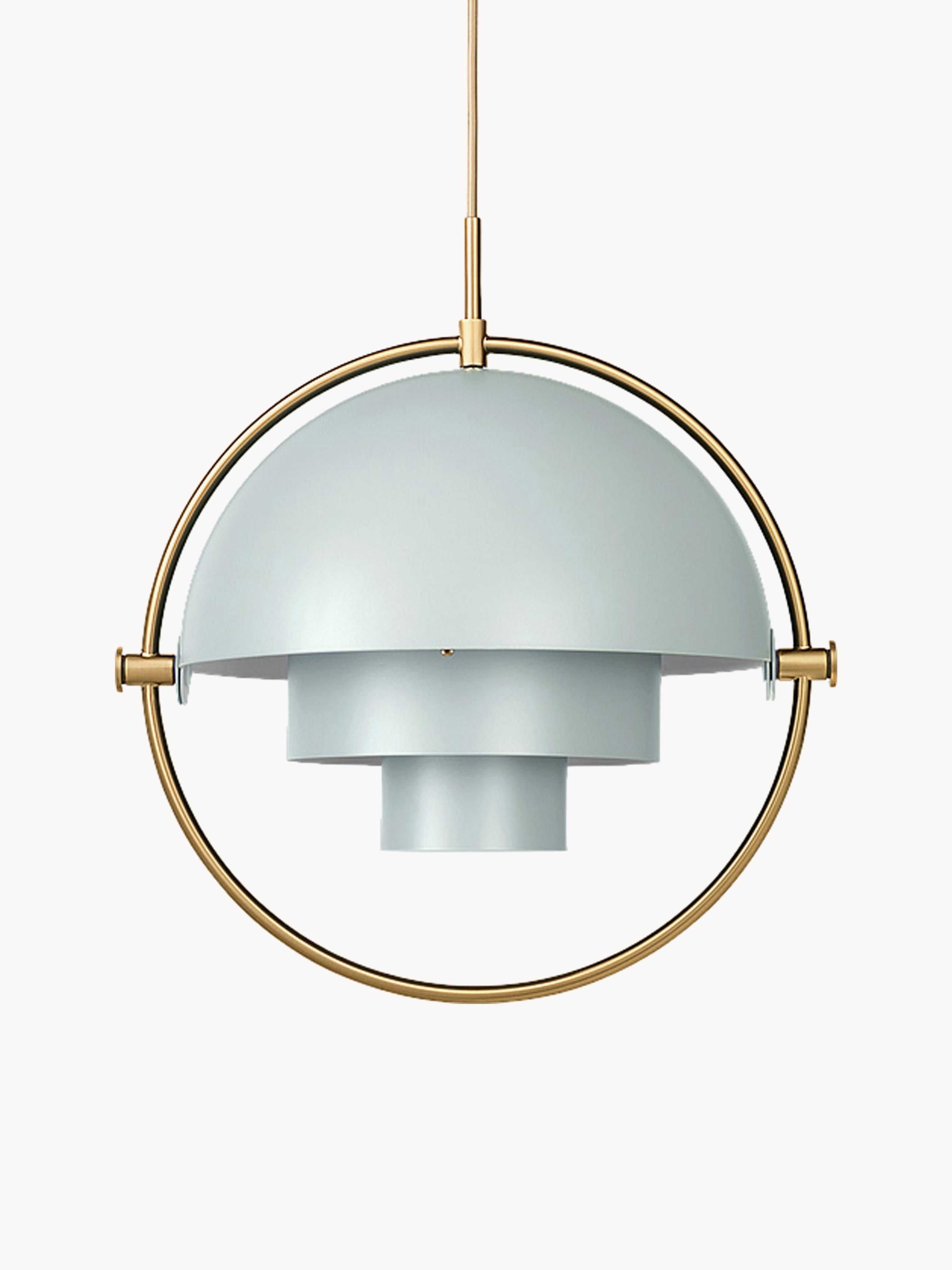 Suspension orientable Egil - Bleu ciel mat, doré haute brillance
