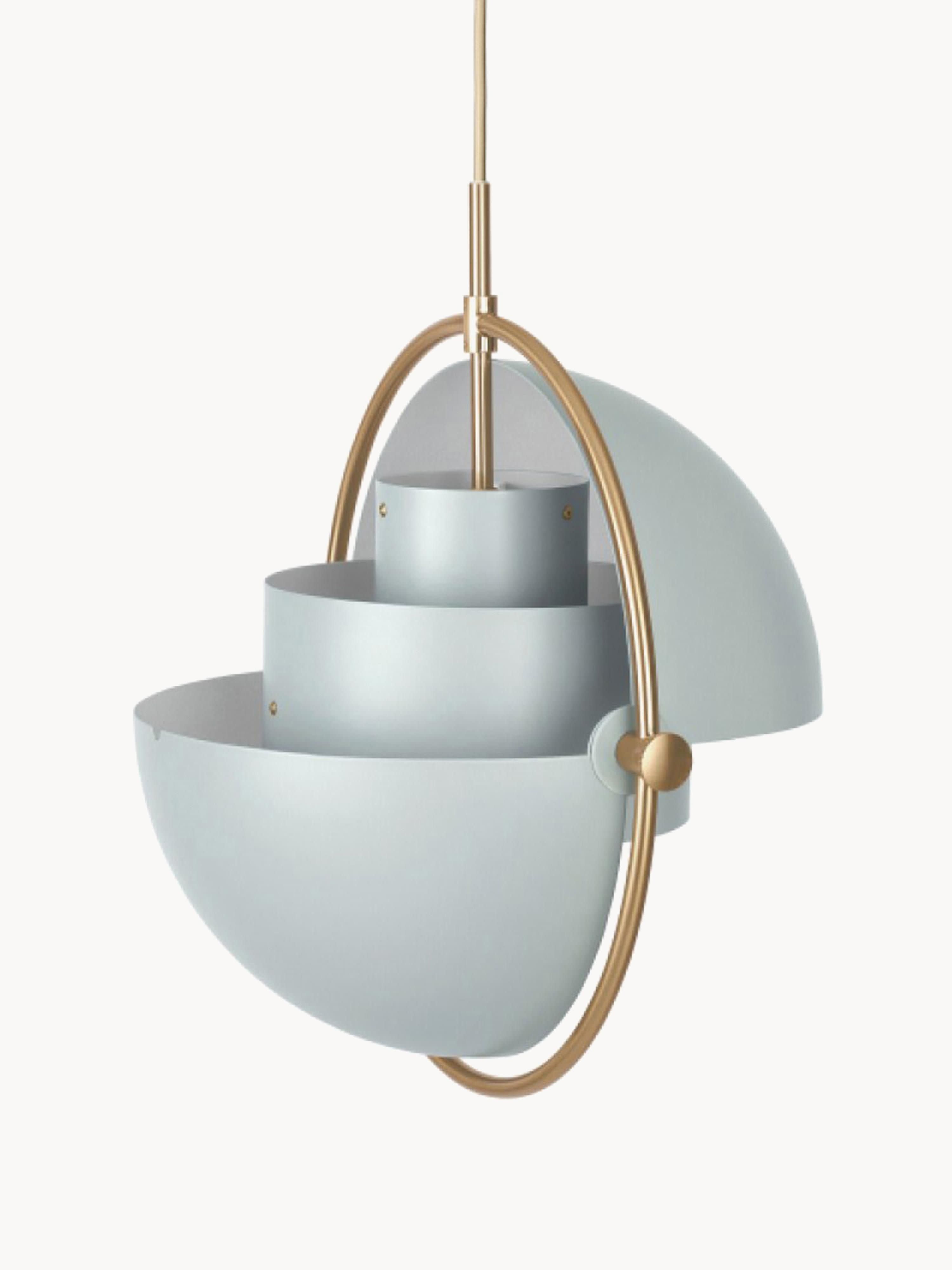Suspension orientable Egil - Bleu ciel mat, doré haute brillance