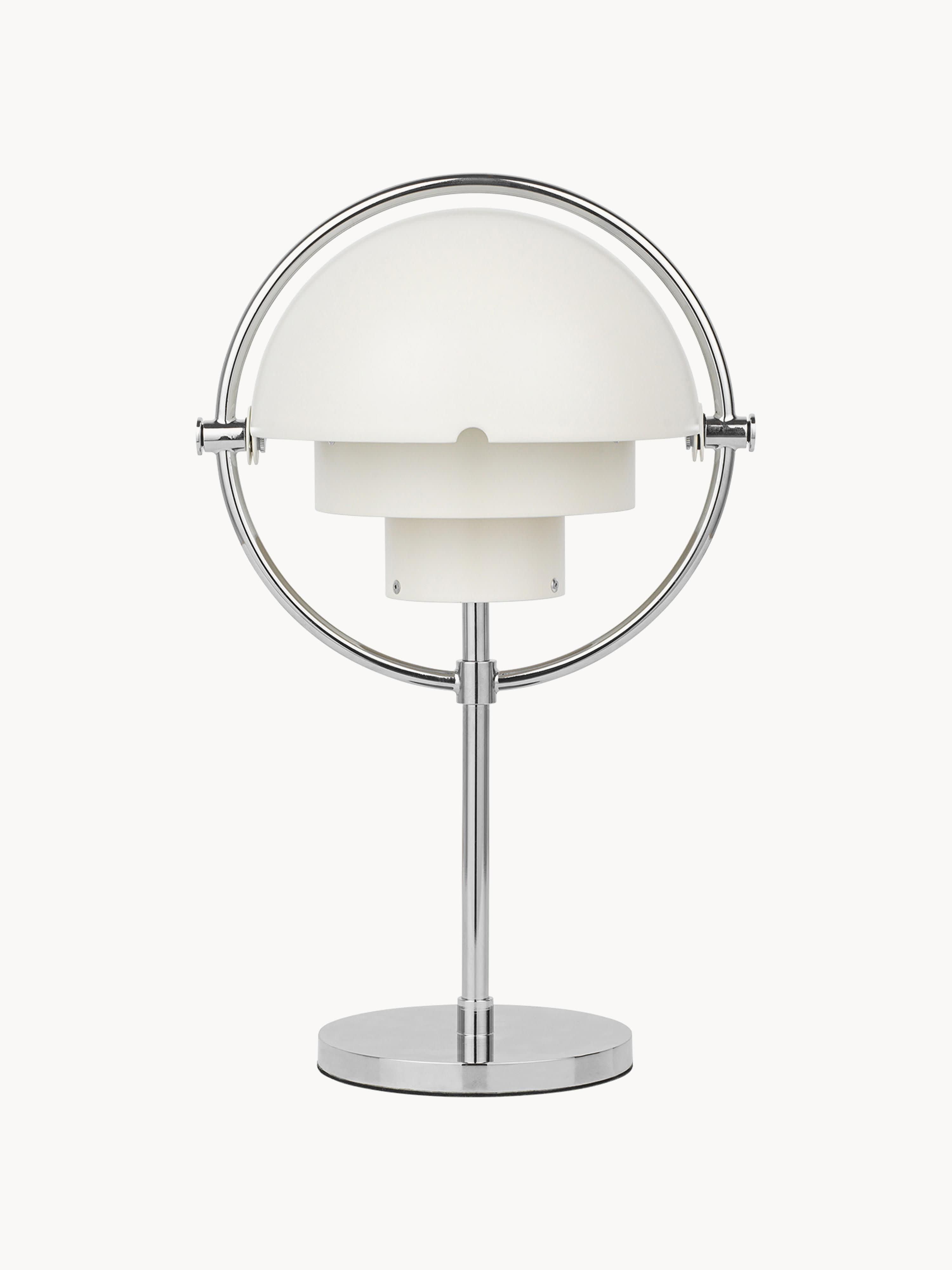 Lampe à poser mobile Egil, intensité ajustable - Blanc mat, argenté haute brillance