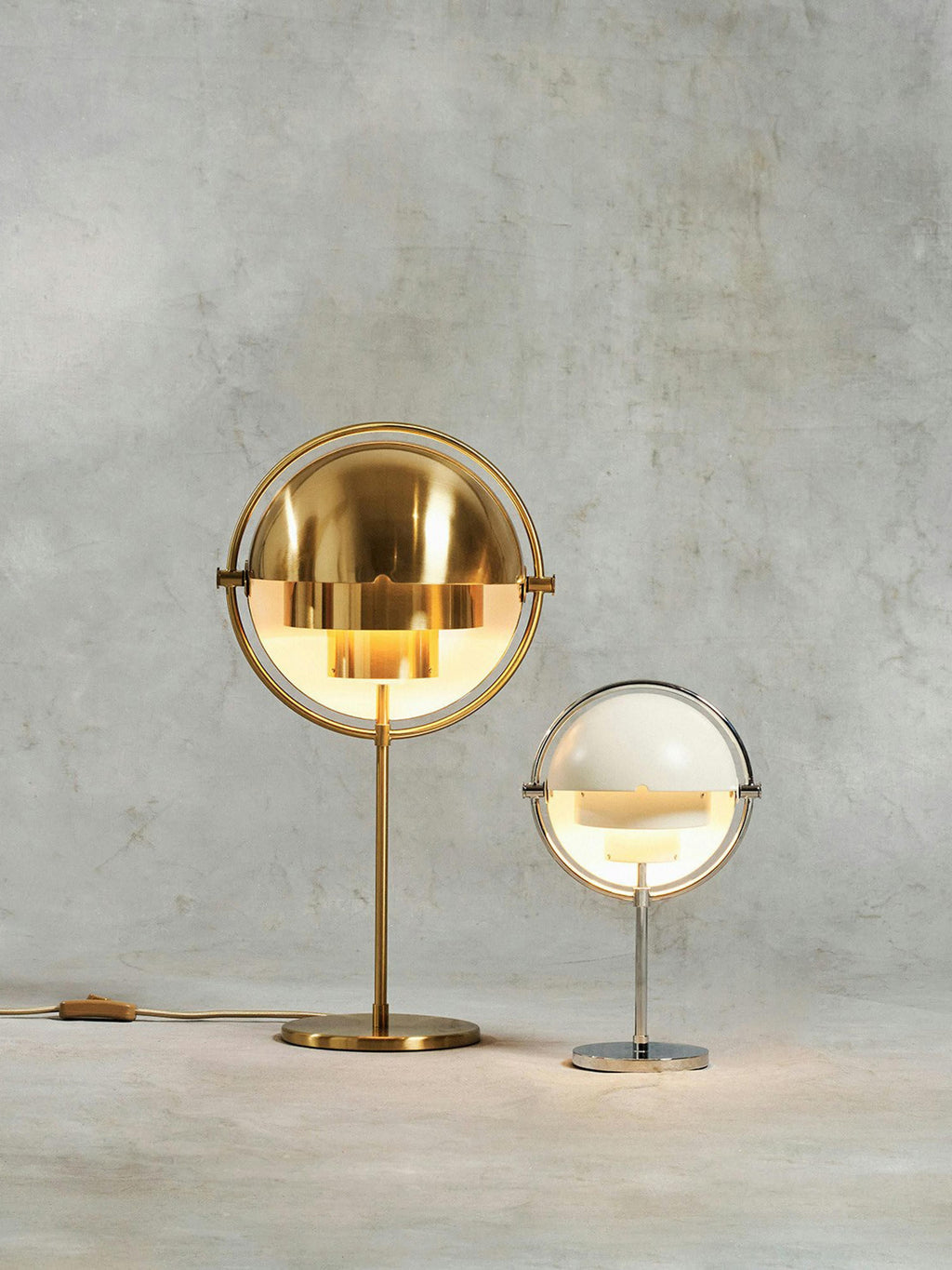 Lampe à poser mobile Egil, intensité ajustable - Blanc mat, argenté haute brillance