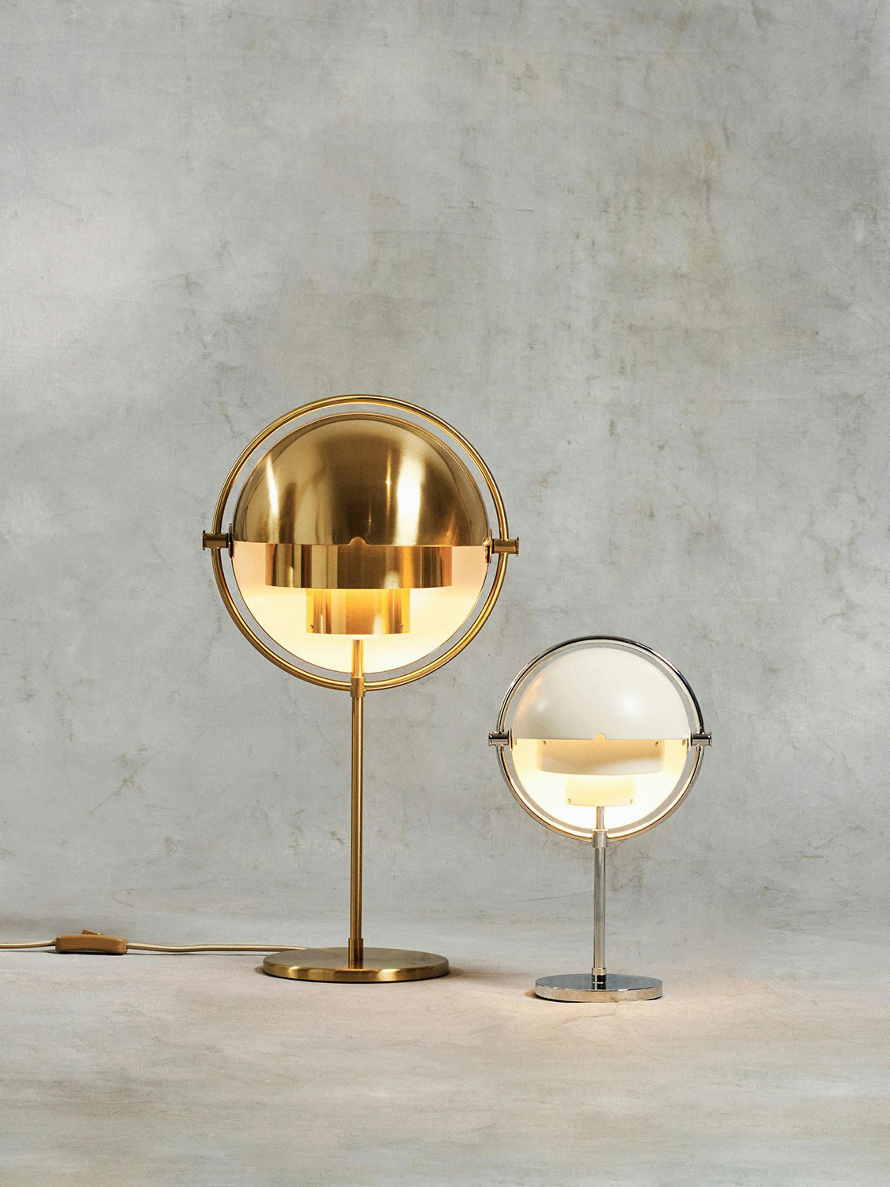 Lampe à poser mobile Egil, intensité ajustable - Blanc mat, argenté haute brillance