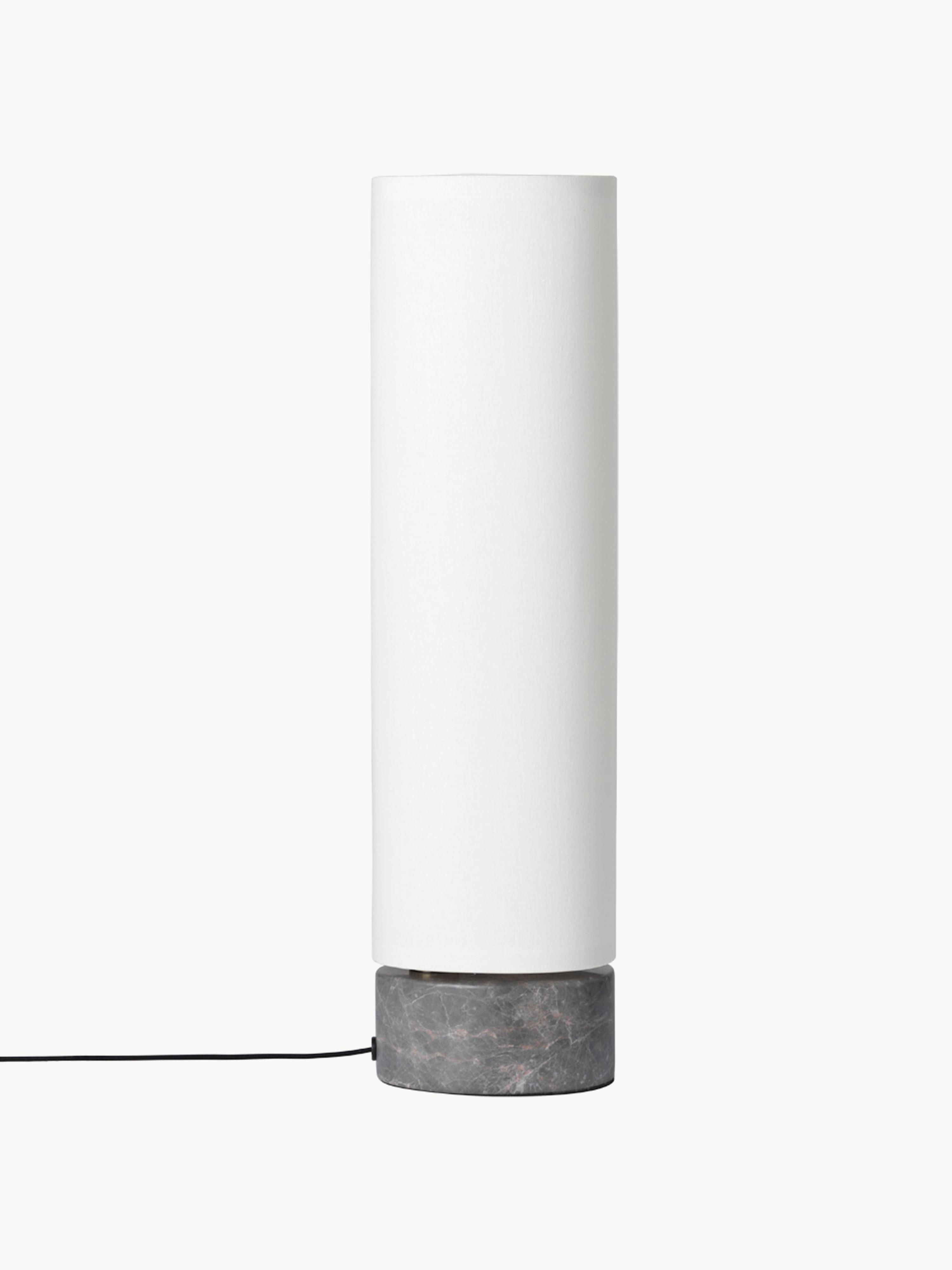 Lampadaire LED avec pied en marbre Grani - Blanc, gris foncé marbré