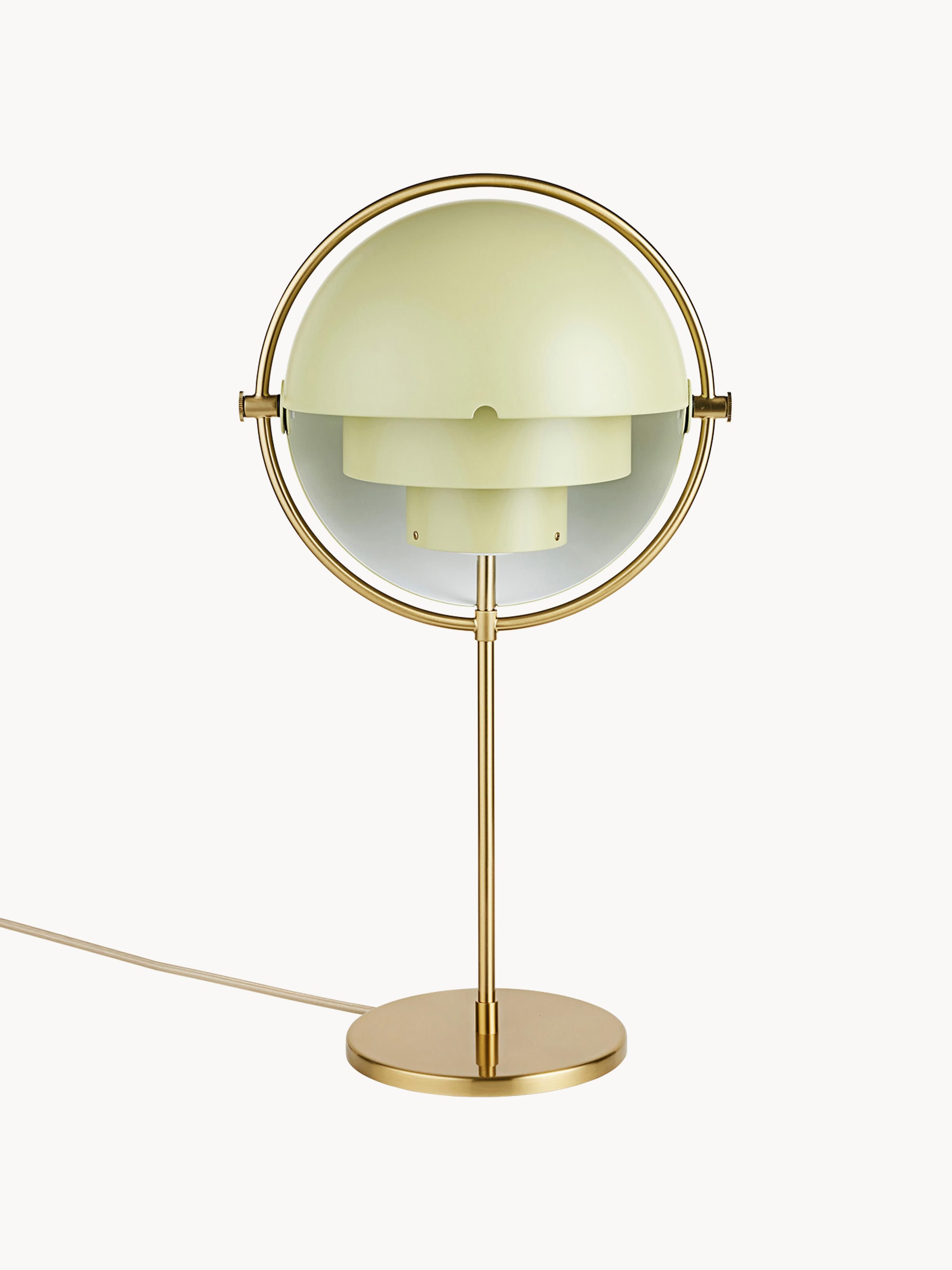 Grande lampe à poser orientable Egil - Vert clair mat, doré mat