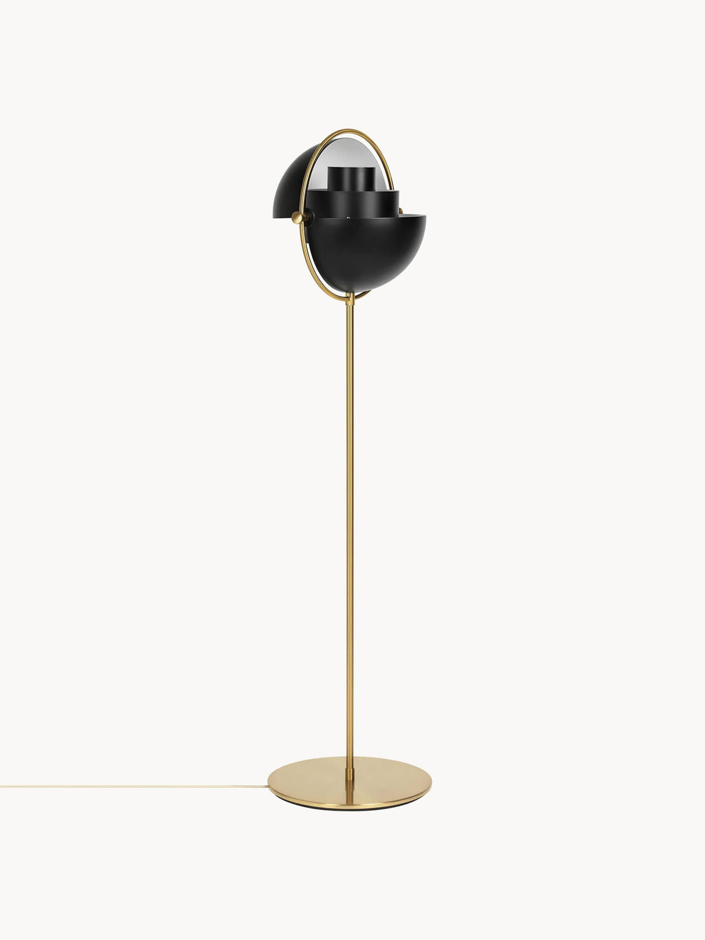 Lampadaire orientable Egil - Noir mat, doré haute brillance