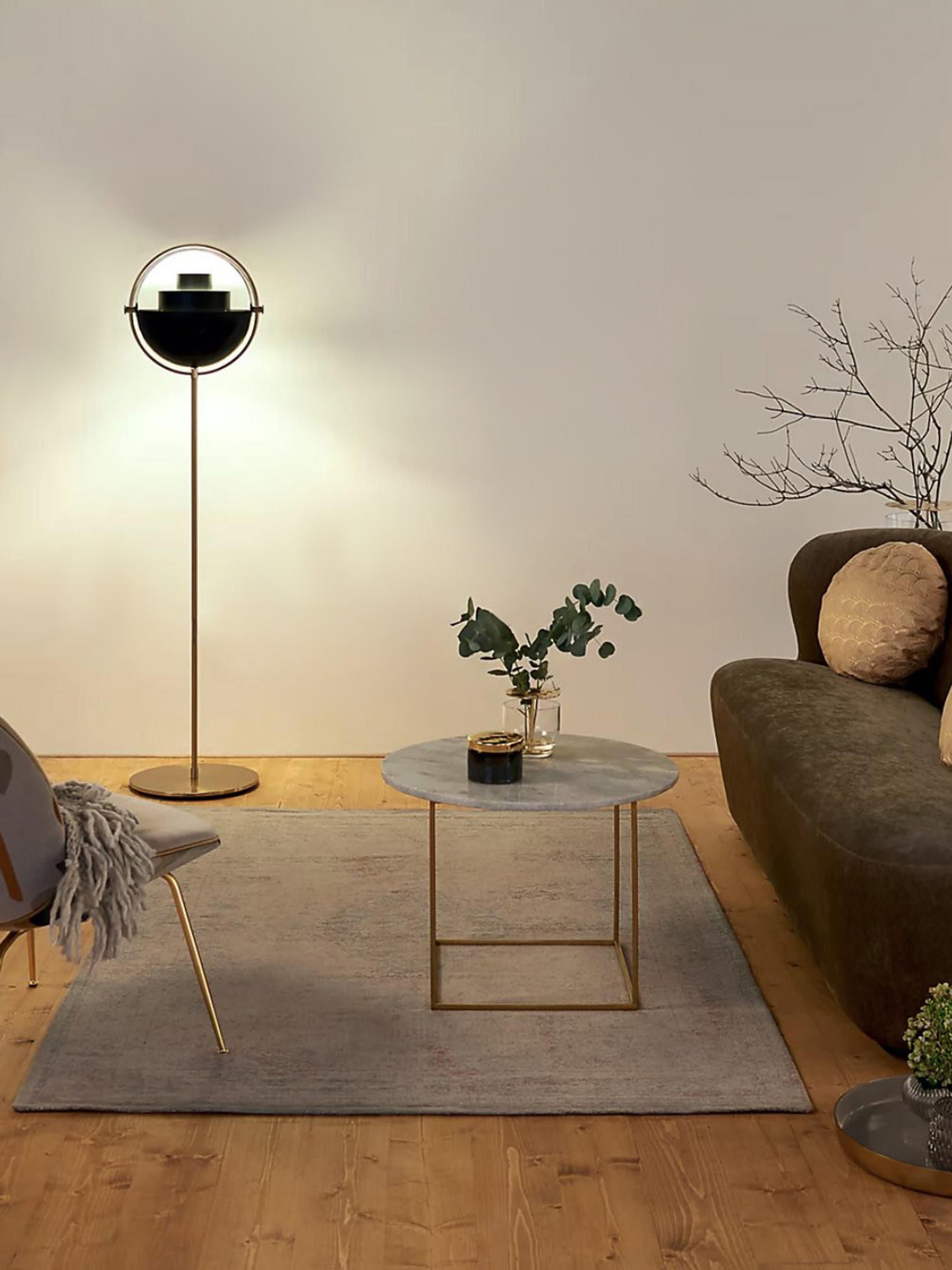 Lampadaire orientable Egil - Noir mat, doré haute brillance