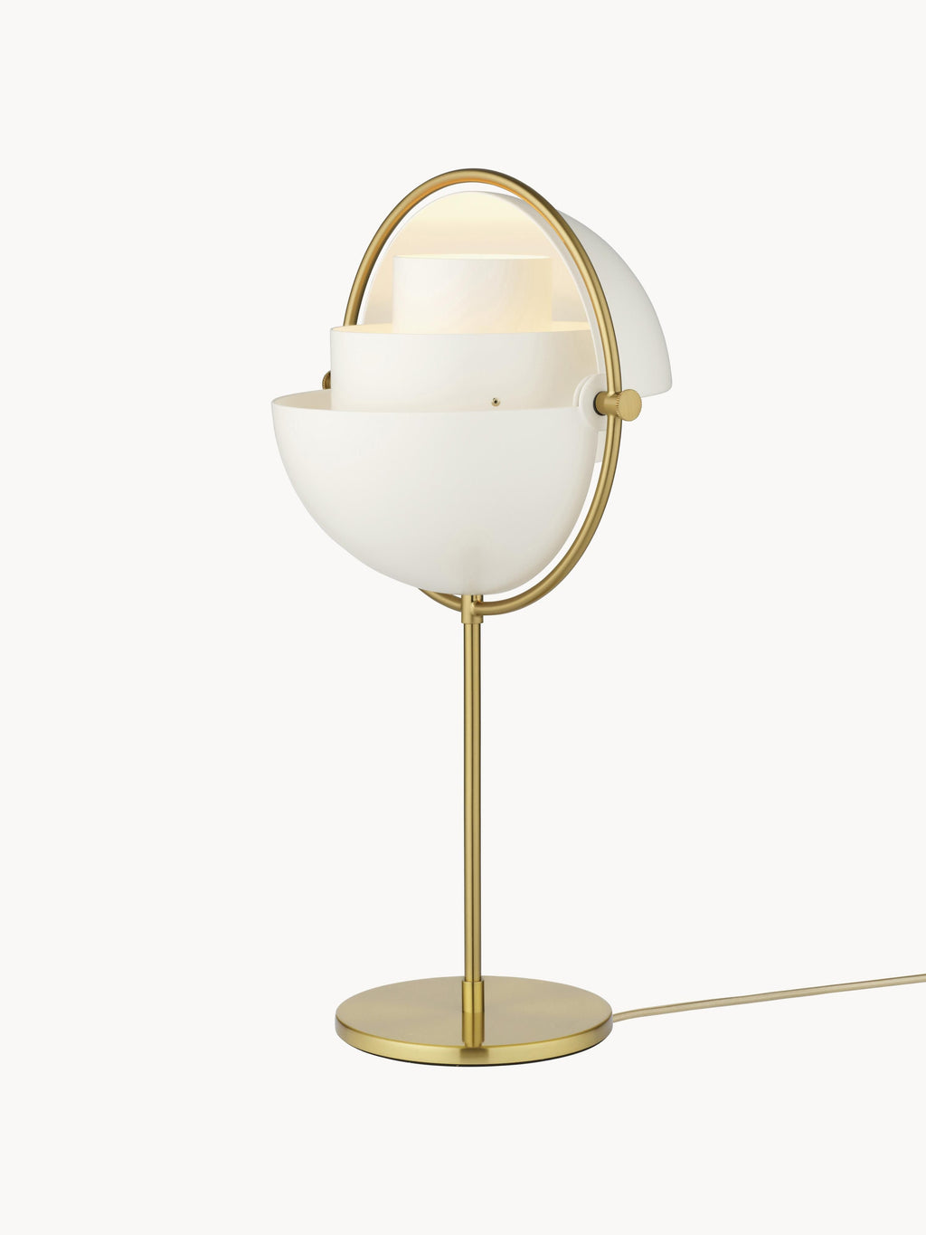 Grande lampe à poser orientable Egil - Blanc mat, doré mat