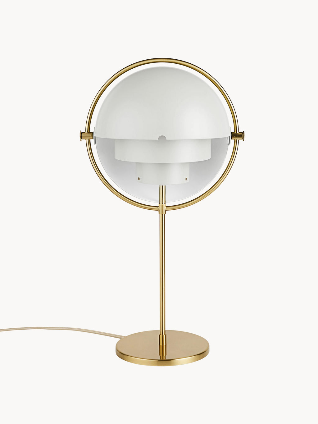 Grande lampe à poser orientable Egil - Blanc mat, doré mat