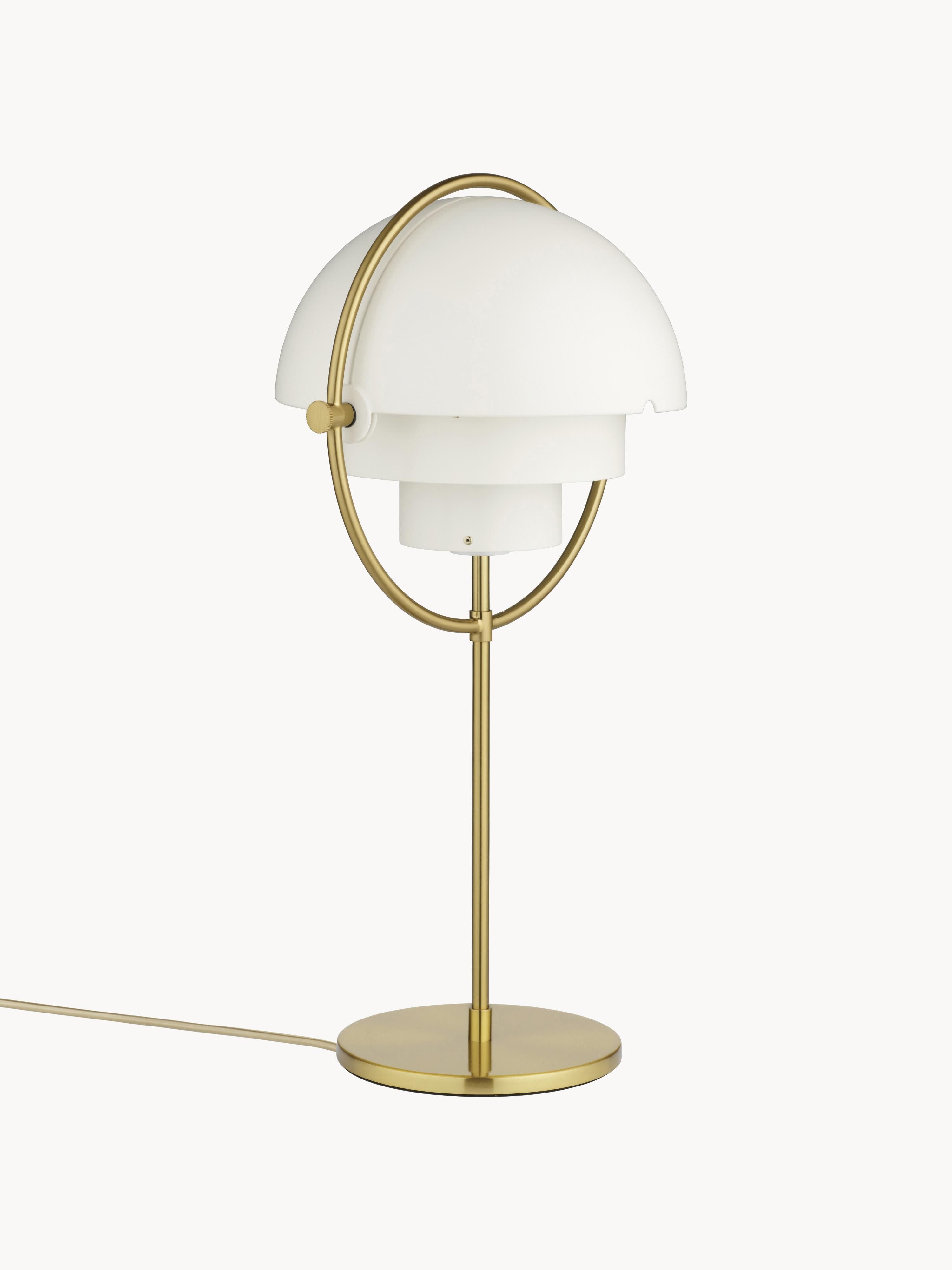 Grande lampe à poser orientable Egil - Blanc mat, doré mat