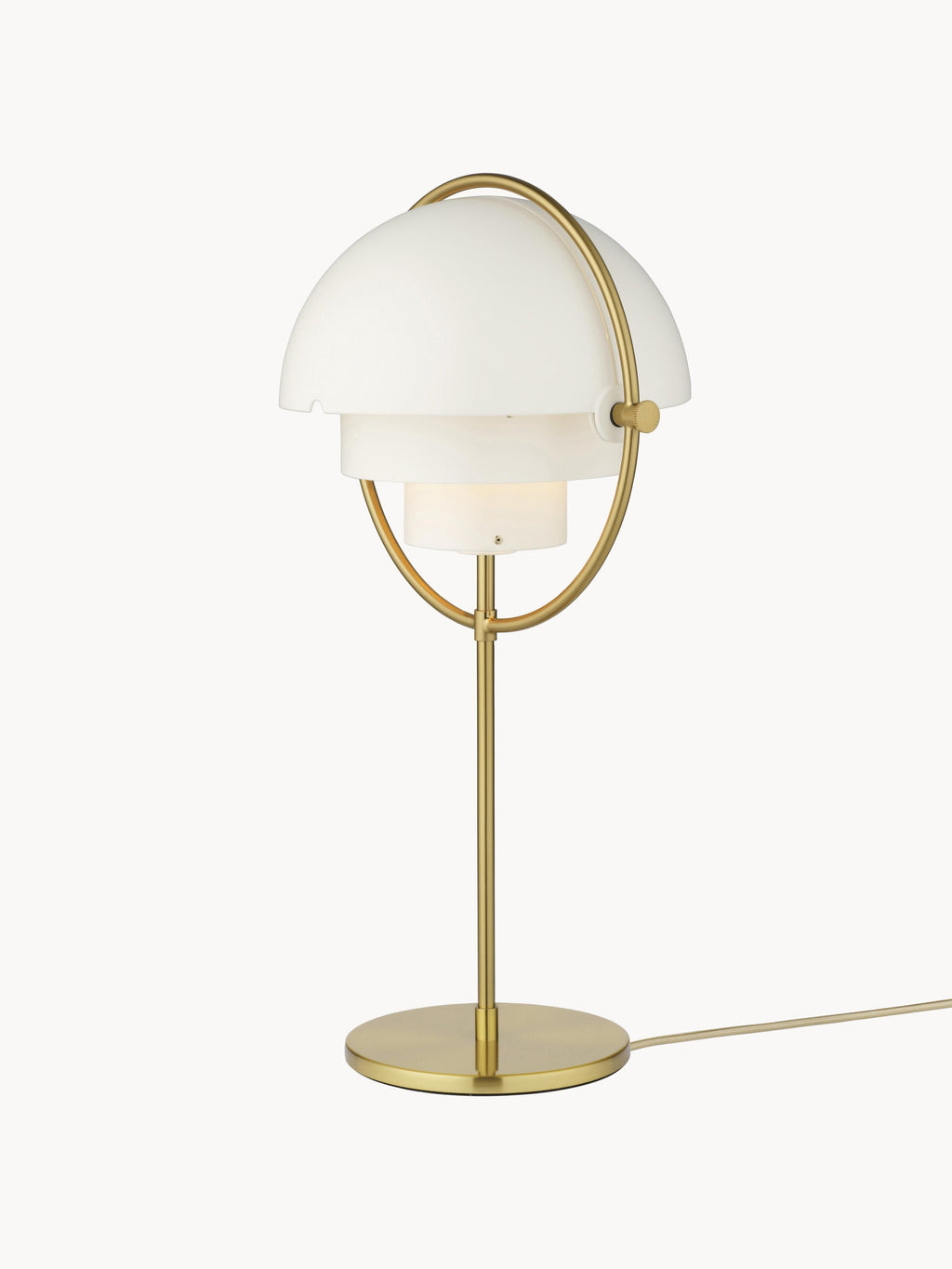 Grande lampe à poser orientable Egil - Blanc mat, doré mat