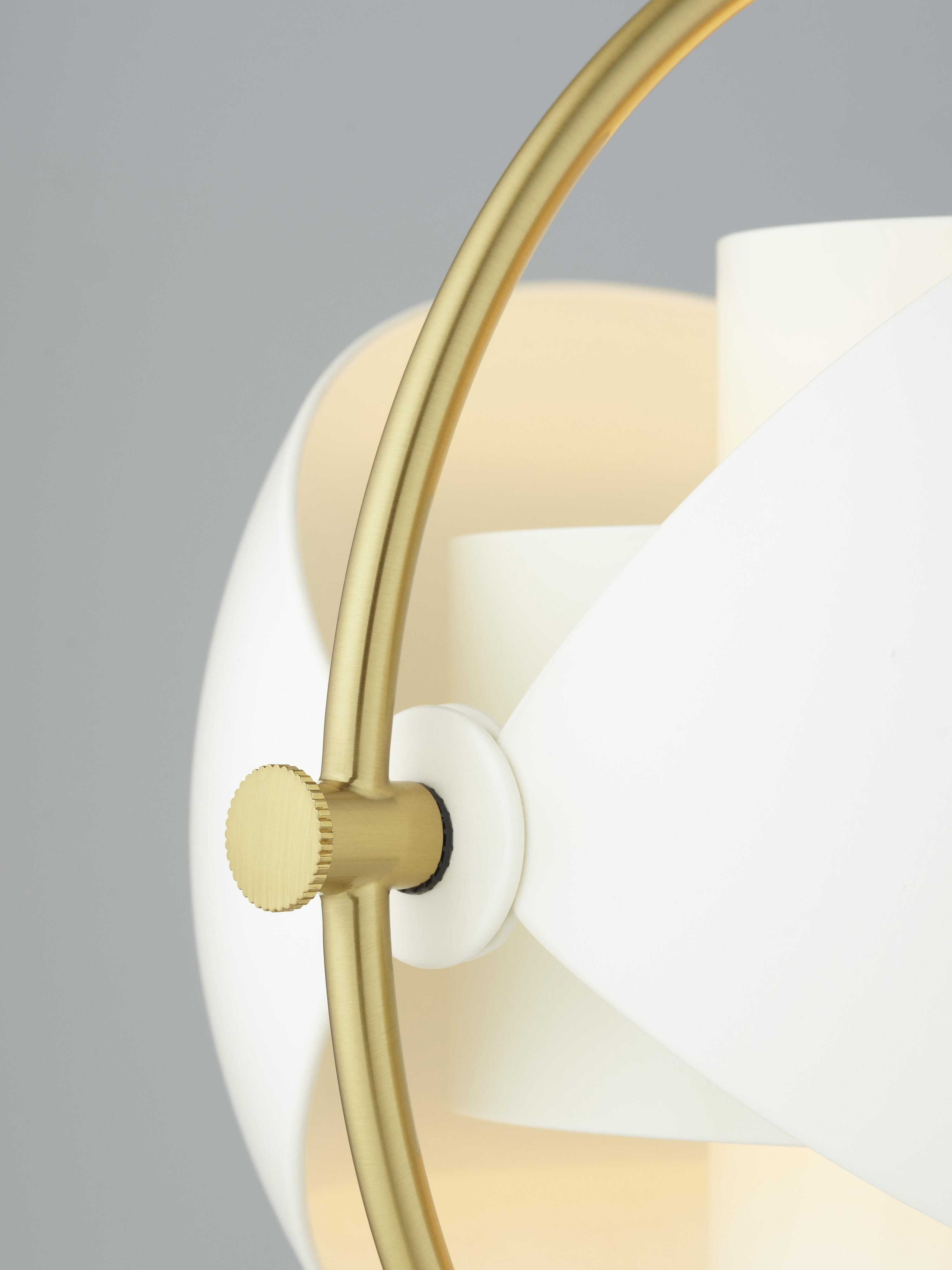 Grande lampe à poser orientable Egil - Blanc mat, doré mat