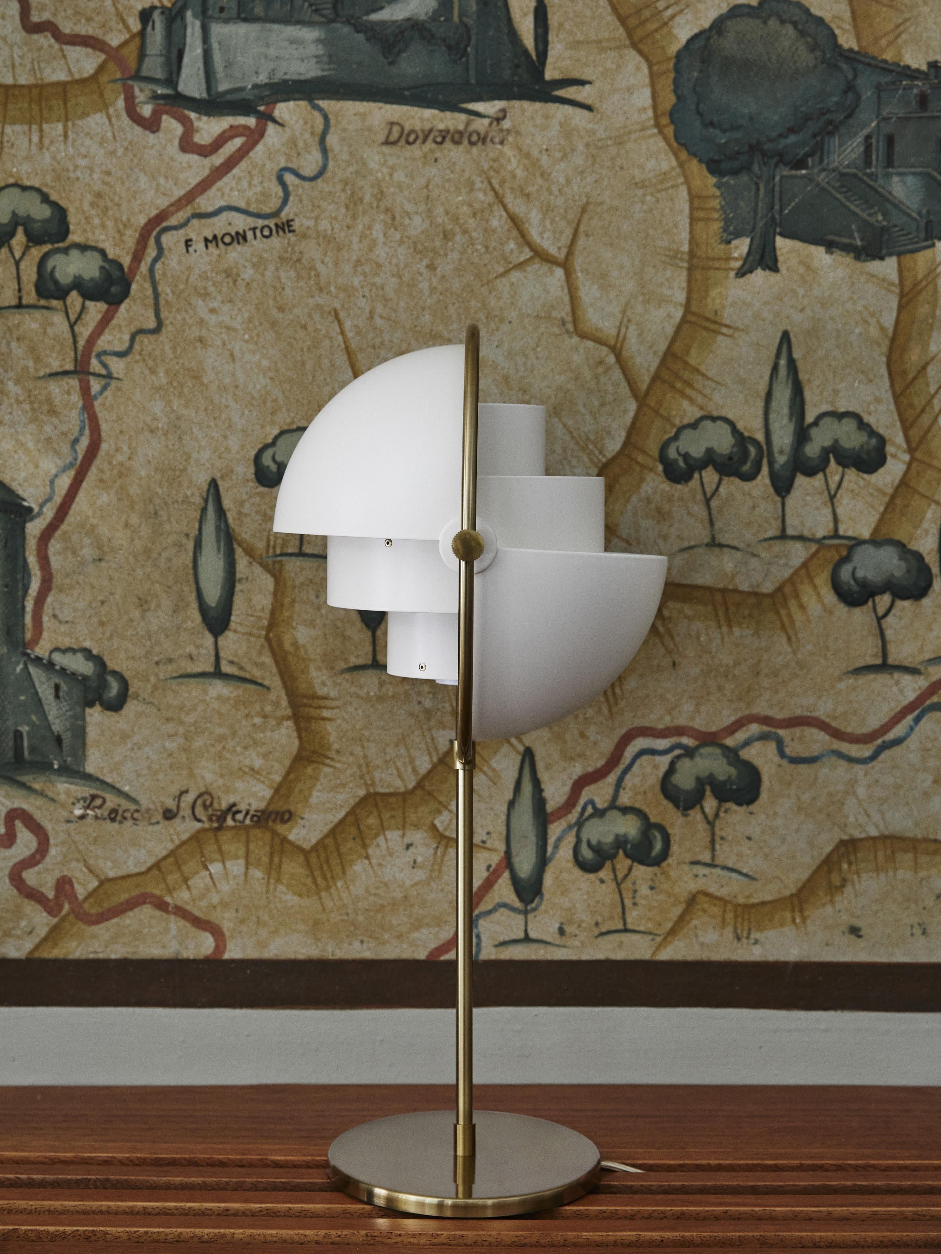 Grande lampe à poser orientable Egil - Blanc mat, doré mat