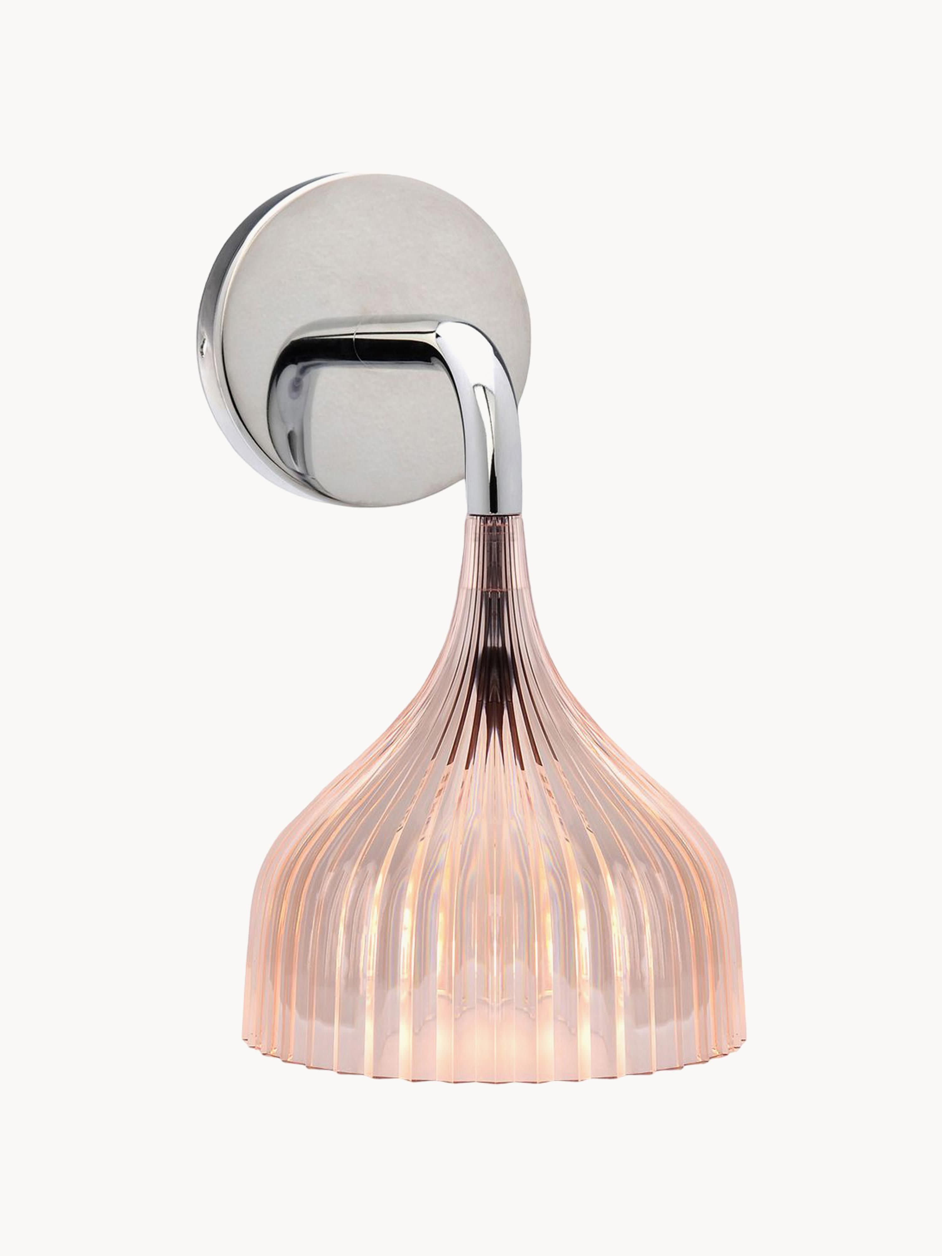 Applique murale LED E' - Rose pâle, transparent, argenté