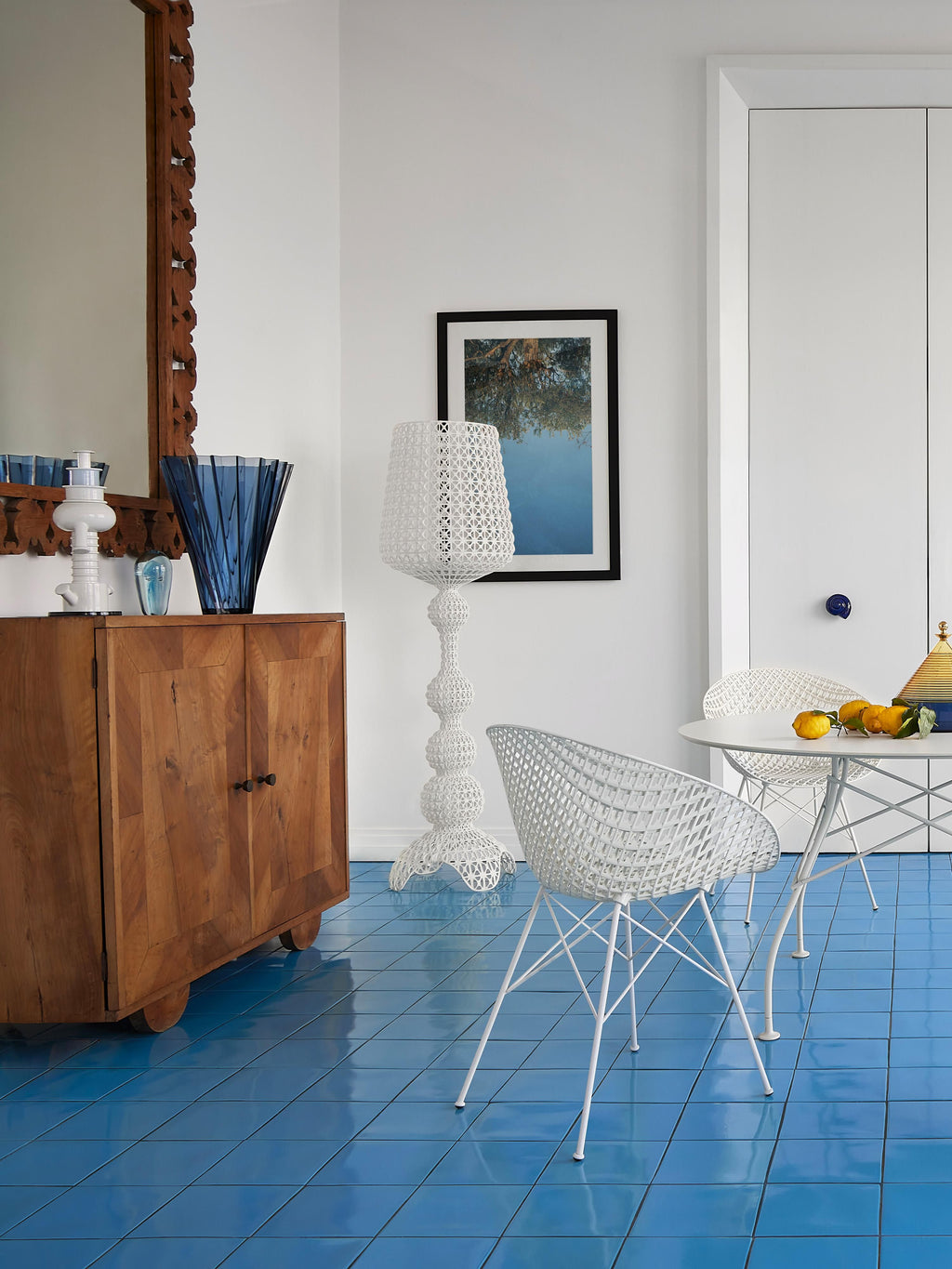 Lampadaire LED Dreng, intensité ajustable - Blanc