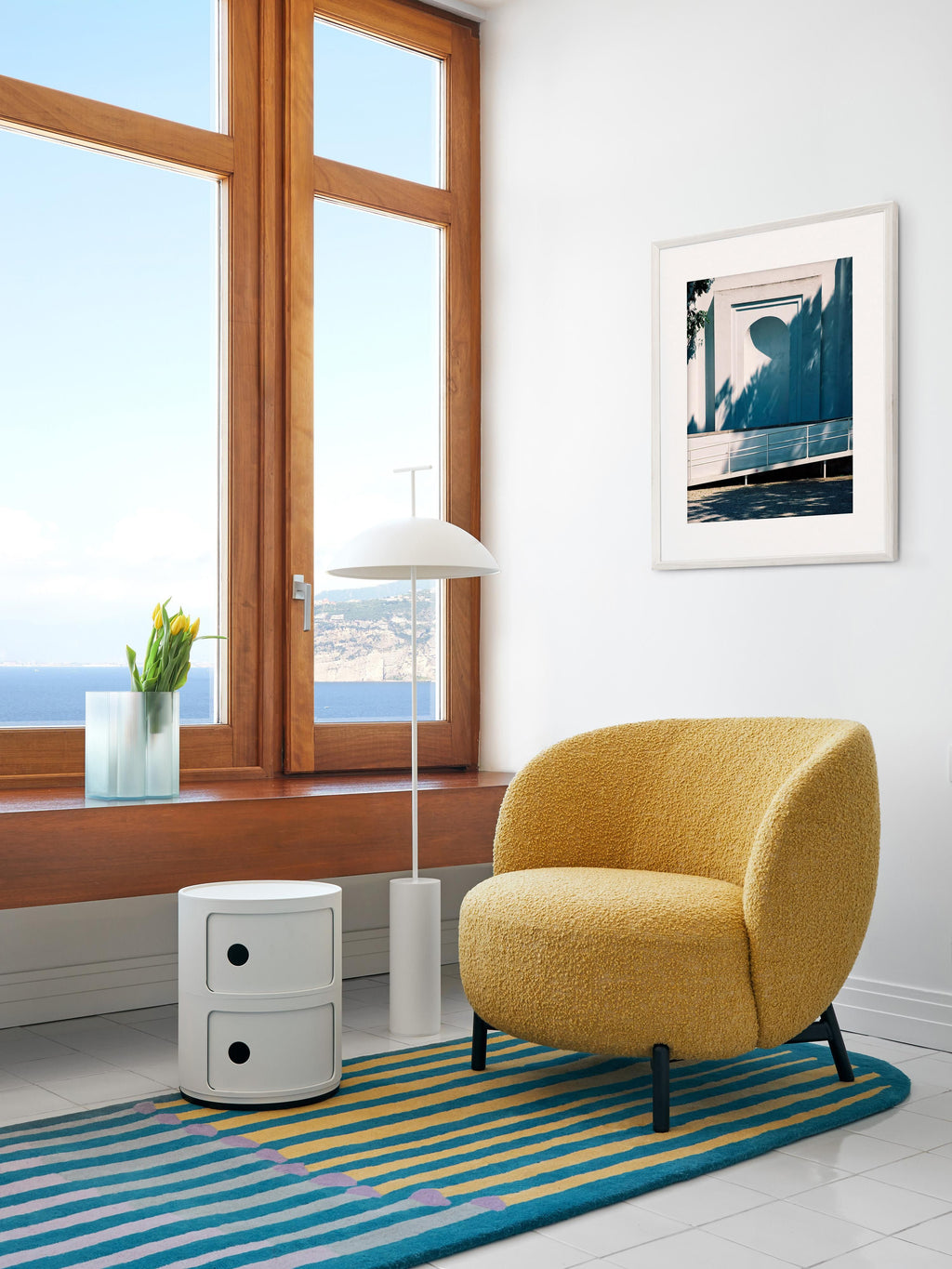 Petit lampadaire LED Osmund, intensité ajustable - Blanc