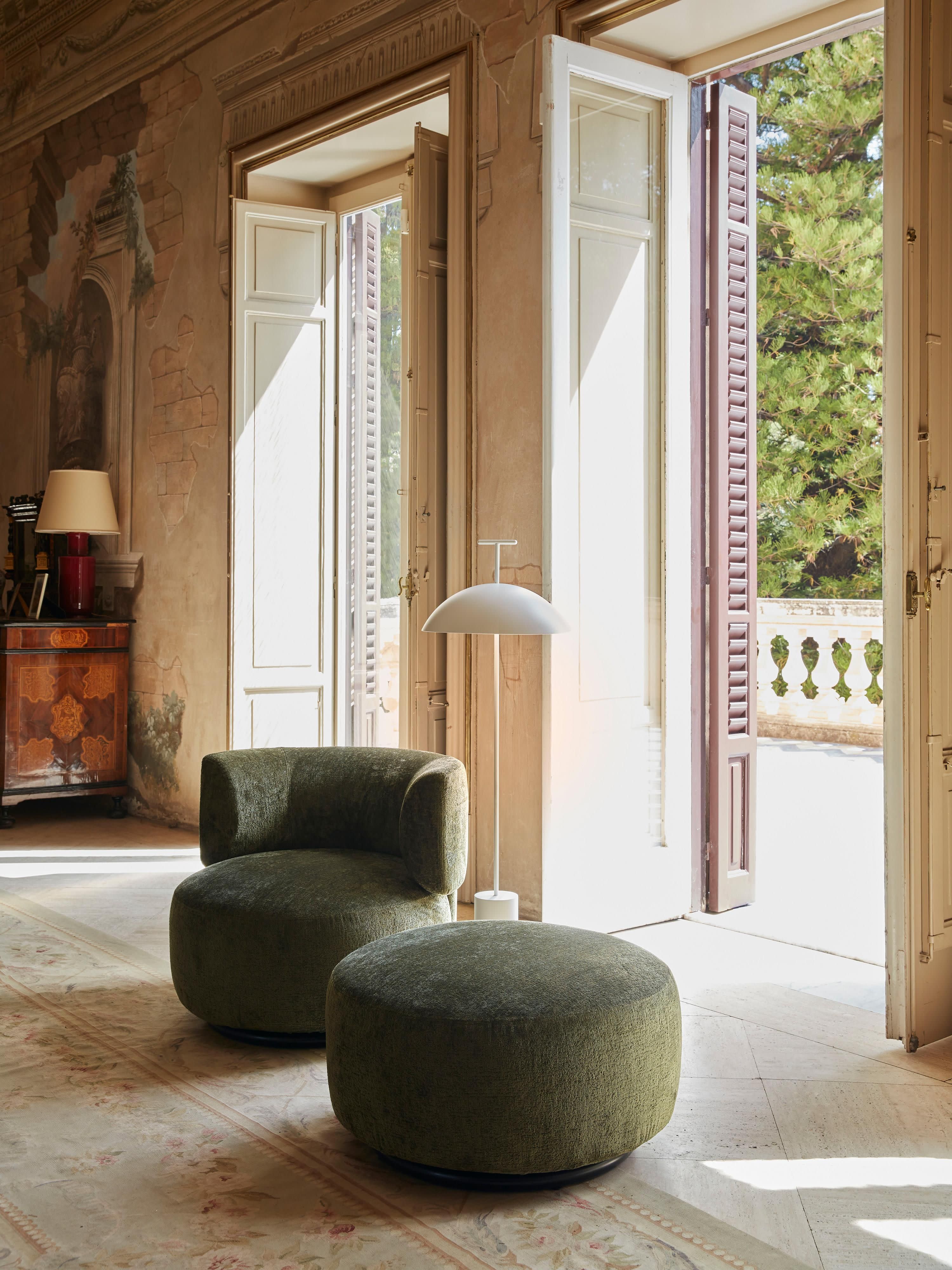 Petit lampadaire LED Osmund, intensité ajustable - Blanc