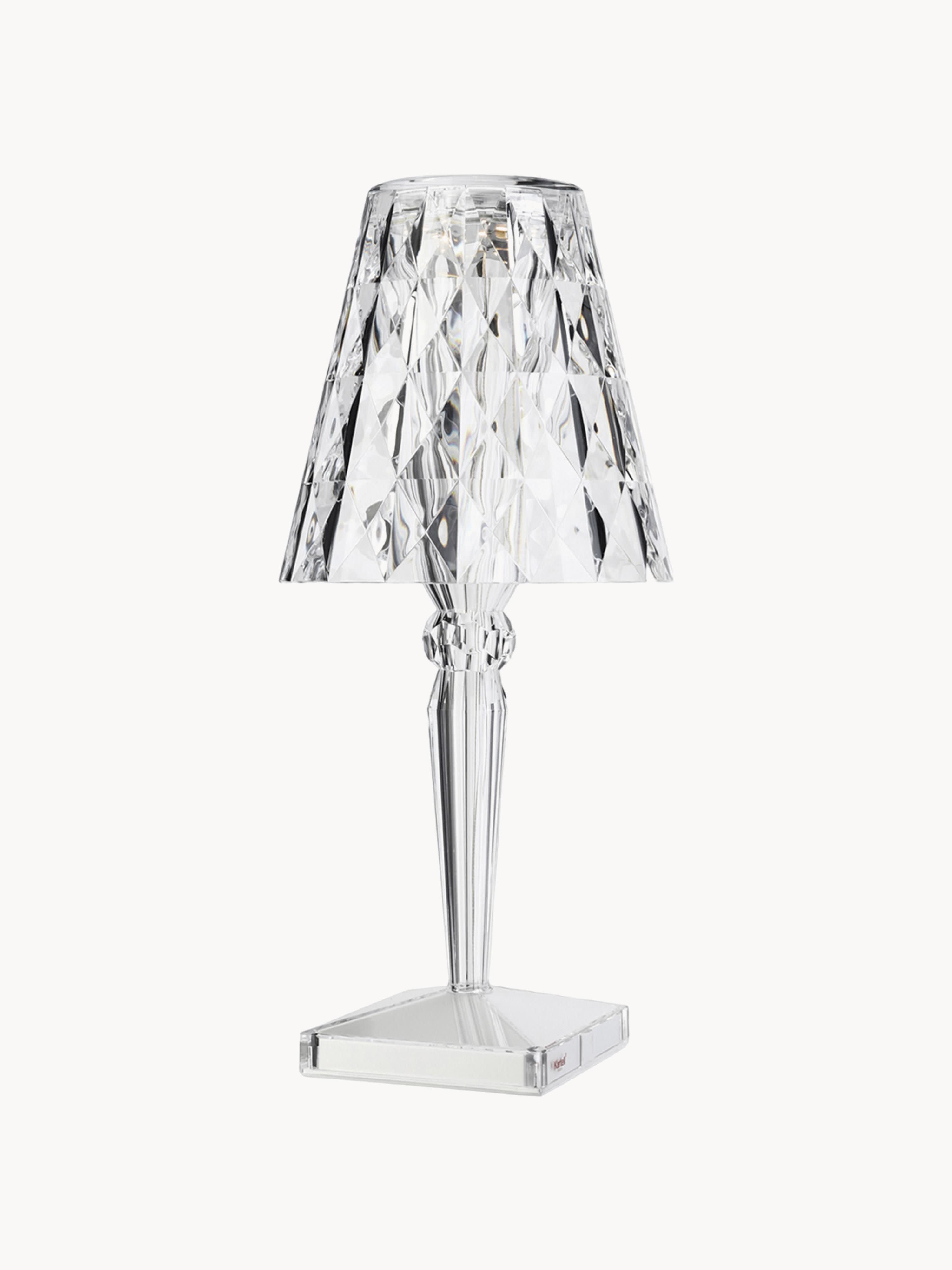 Lampe à poser LED mobile Tavish, haut. 37 cm - Transparent