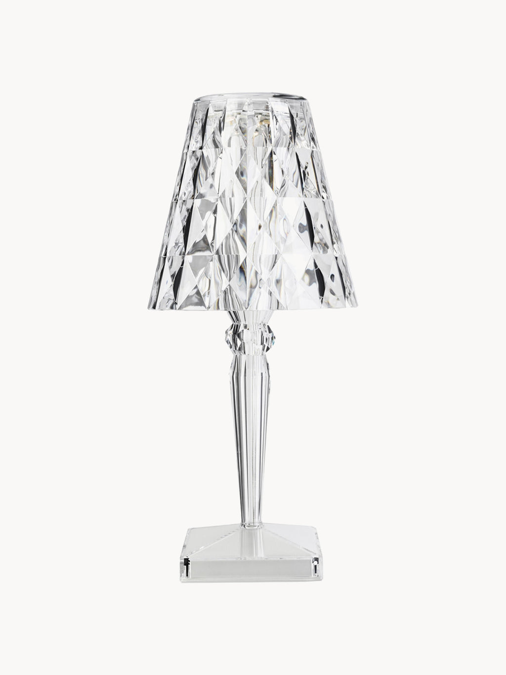 Lampe à poser LED mobile Tavish, haut. 37 cm - Transparent