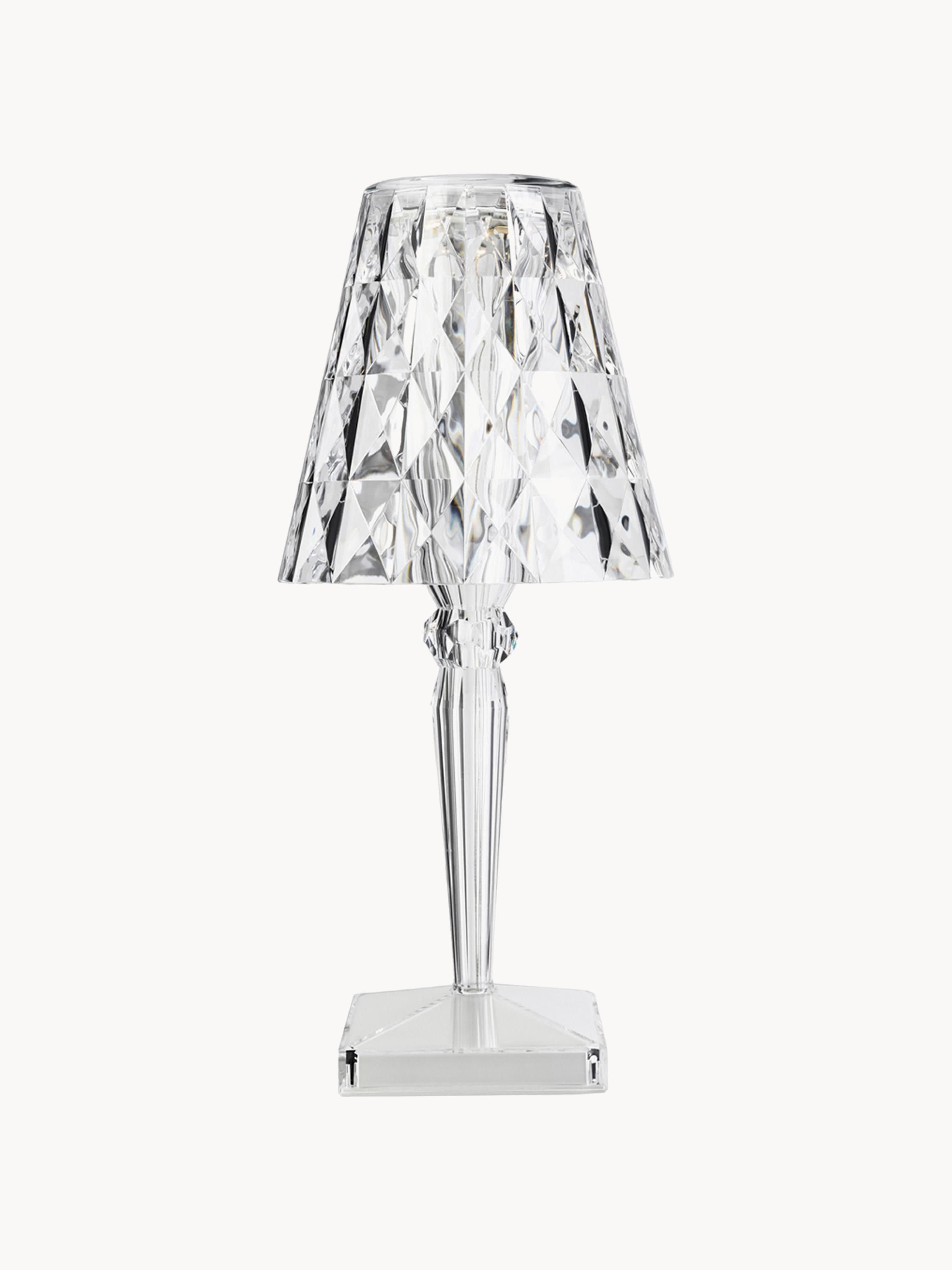 Lampe à poser LED mobile Tavish, haut. 37 cm - Transparent