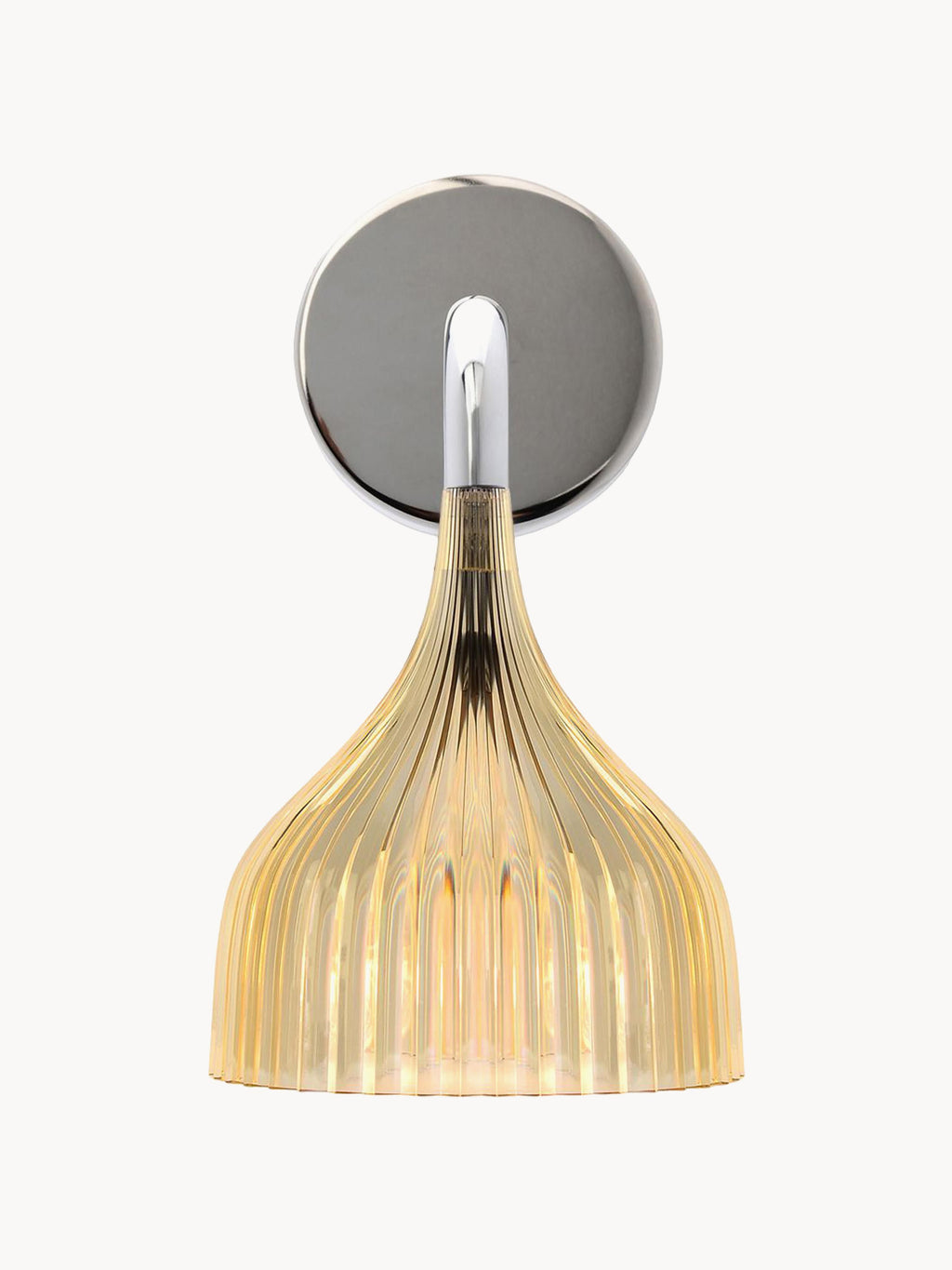 Applique murale LED E' - Jaune pâle, transparent, argenté