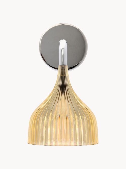 Applique murale LED E' - Jaune pâle, transparent, argenté