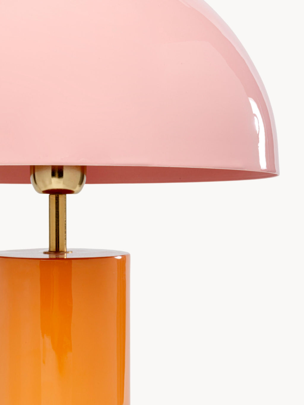 Grande lampe à poser artisanale Buckley - Vieux rose, orange, doré