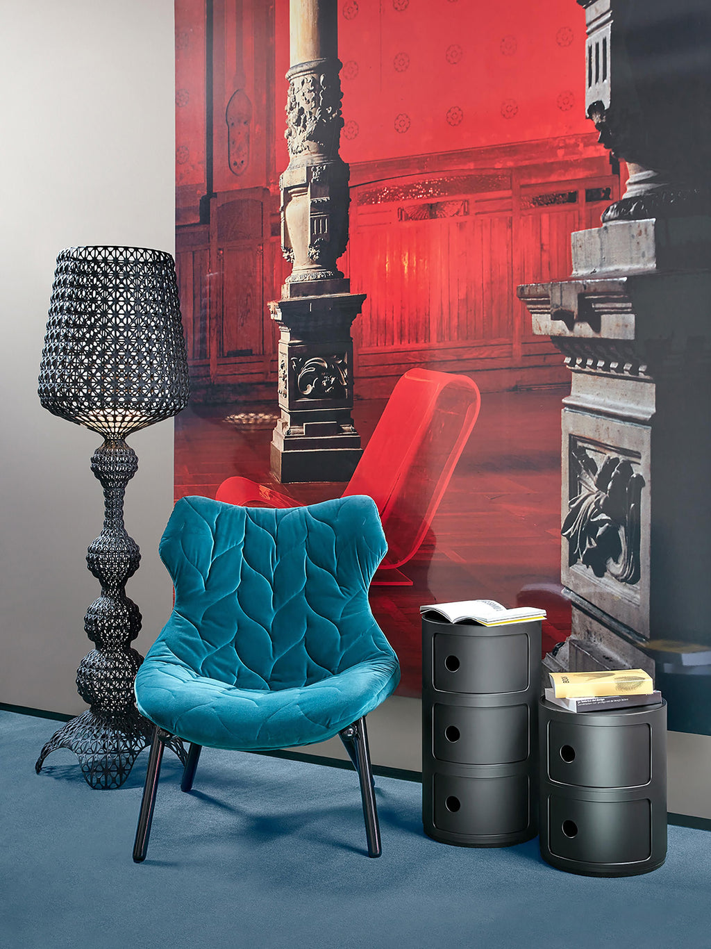 Lampadaire LED Dreng, intensité ajustable - Noir