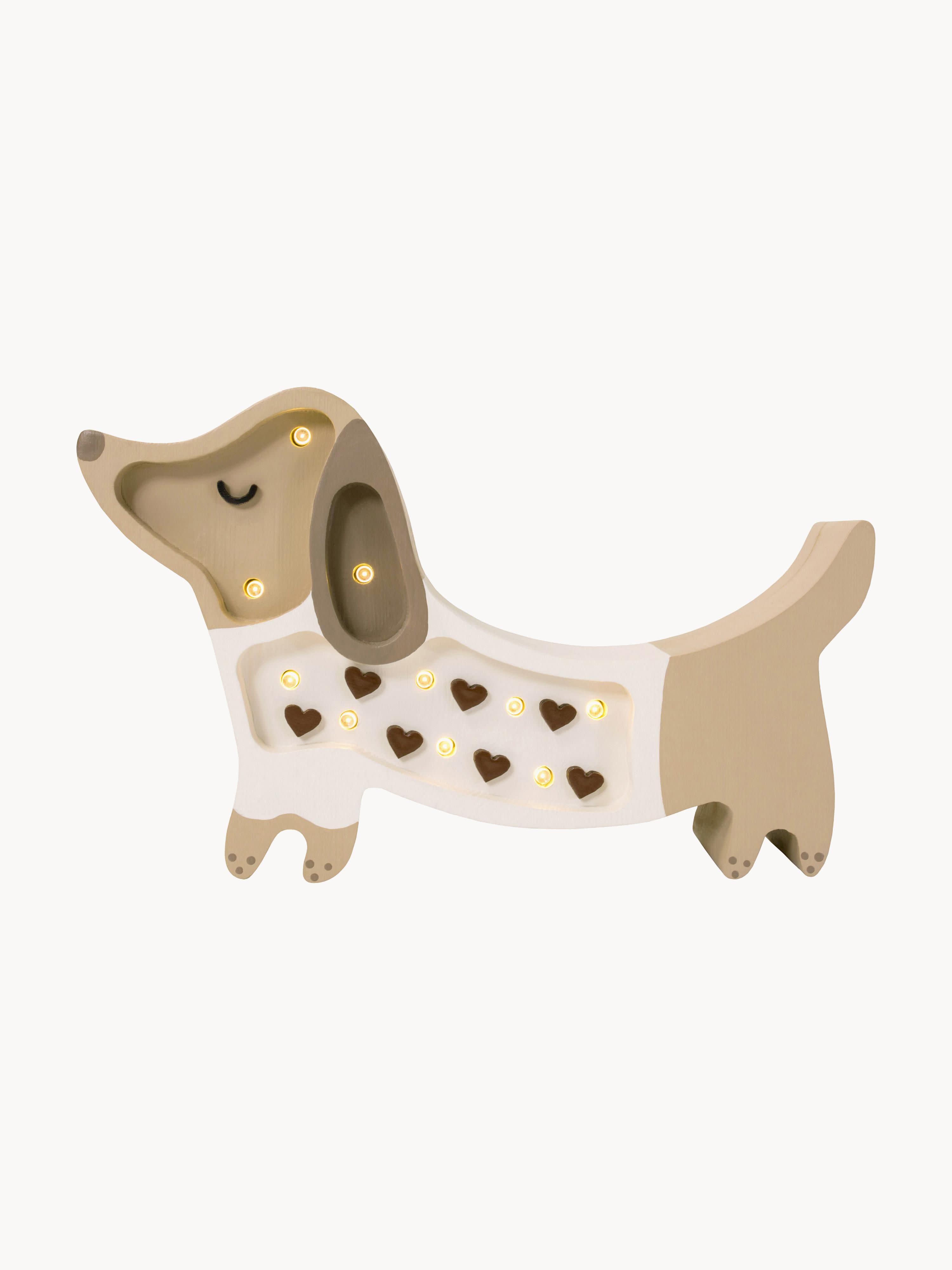 Veilleuse LED avec minuterie et télécommande Alfons, intensité ajustable - Beige, taupe, blanc