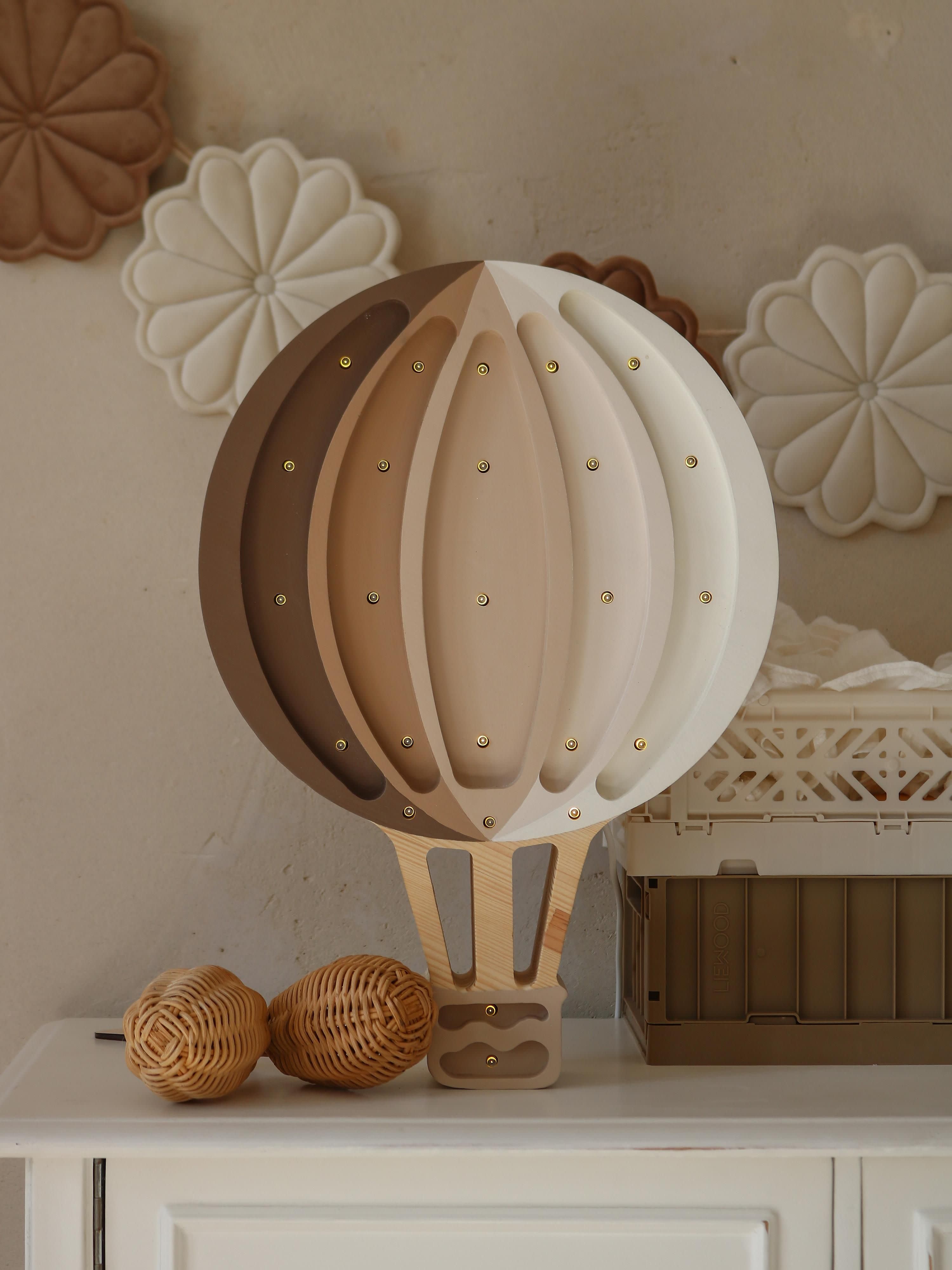 Veilleuse LED avec minuterie et télécommande Owain, intensité ajustable - Taupe, beige clair, blanc