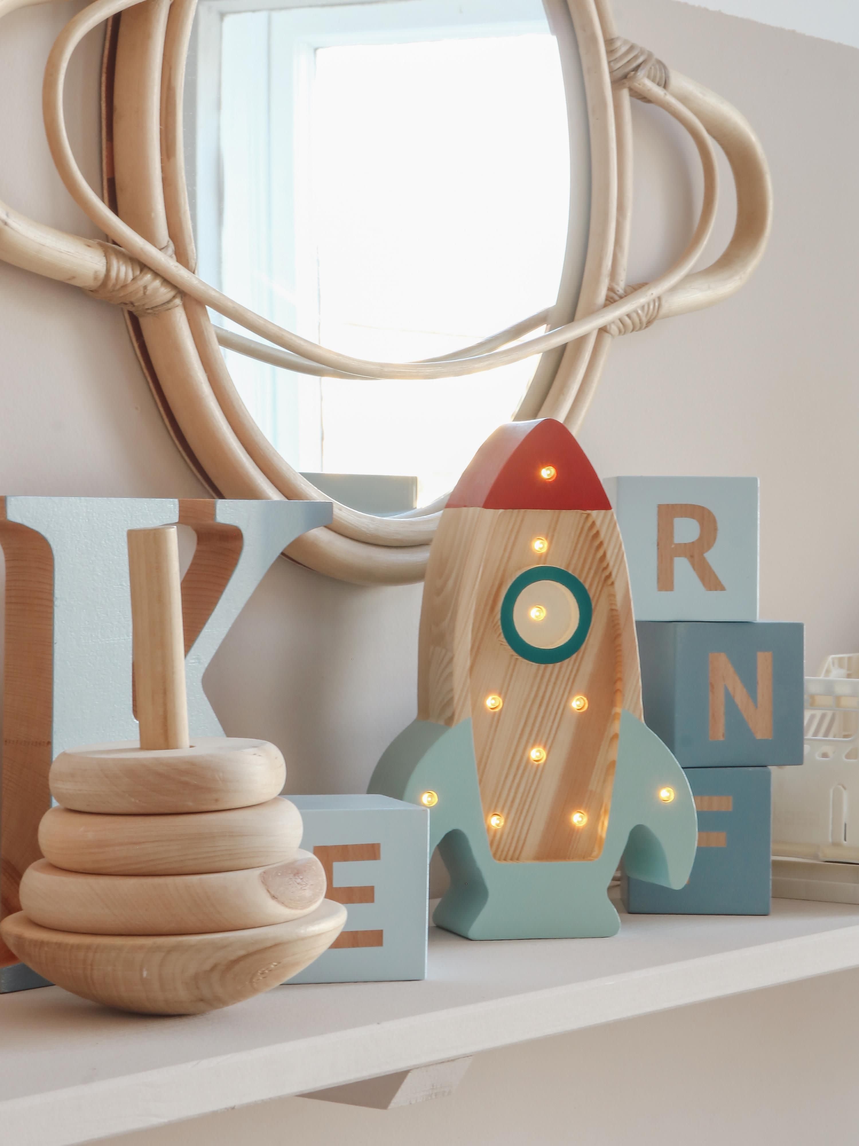 Veilleuse LED avec minuterie et télécommande Bruin, intensité ajustable - Bleu ciel, lie de vin, bois de pin