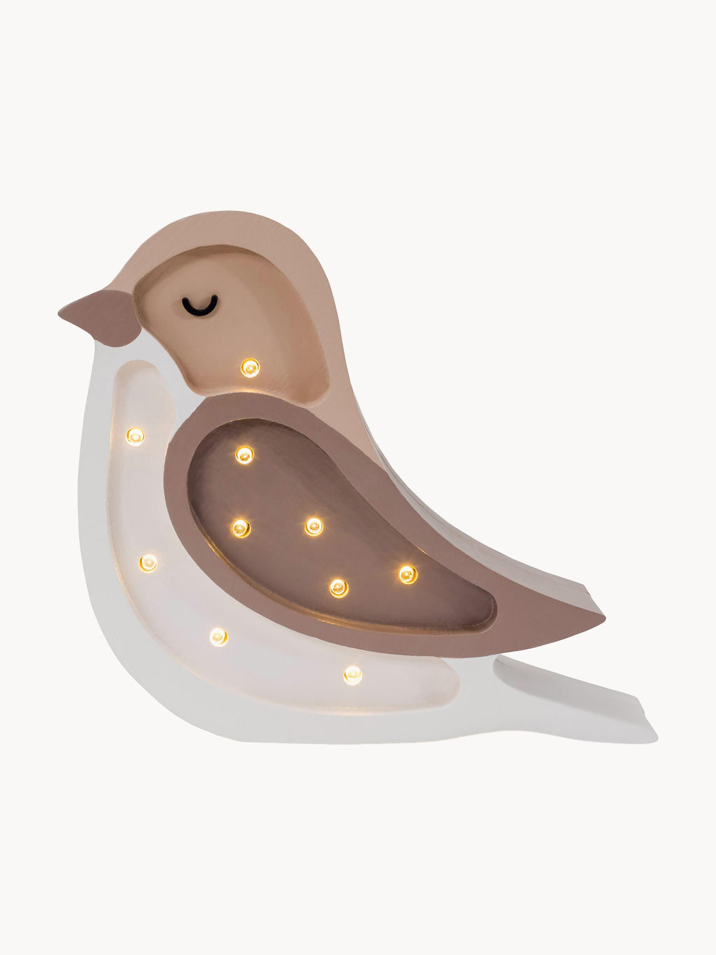 Veilleuse LED avec minuterie et télécommande Mini Halfdan, intensité ajustable - Taupe, beige, blanc