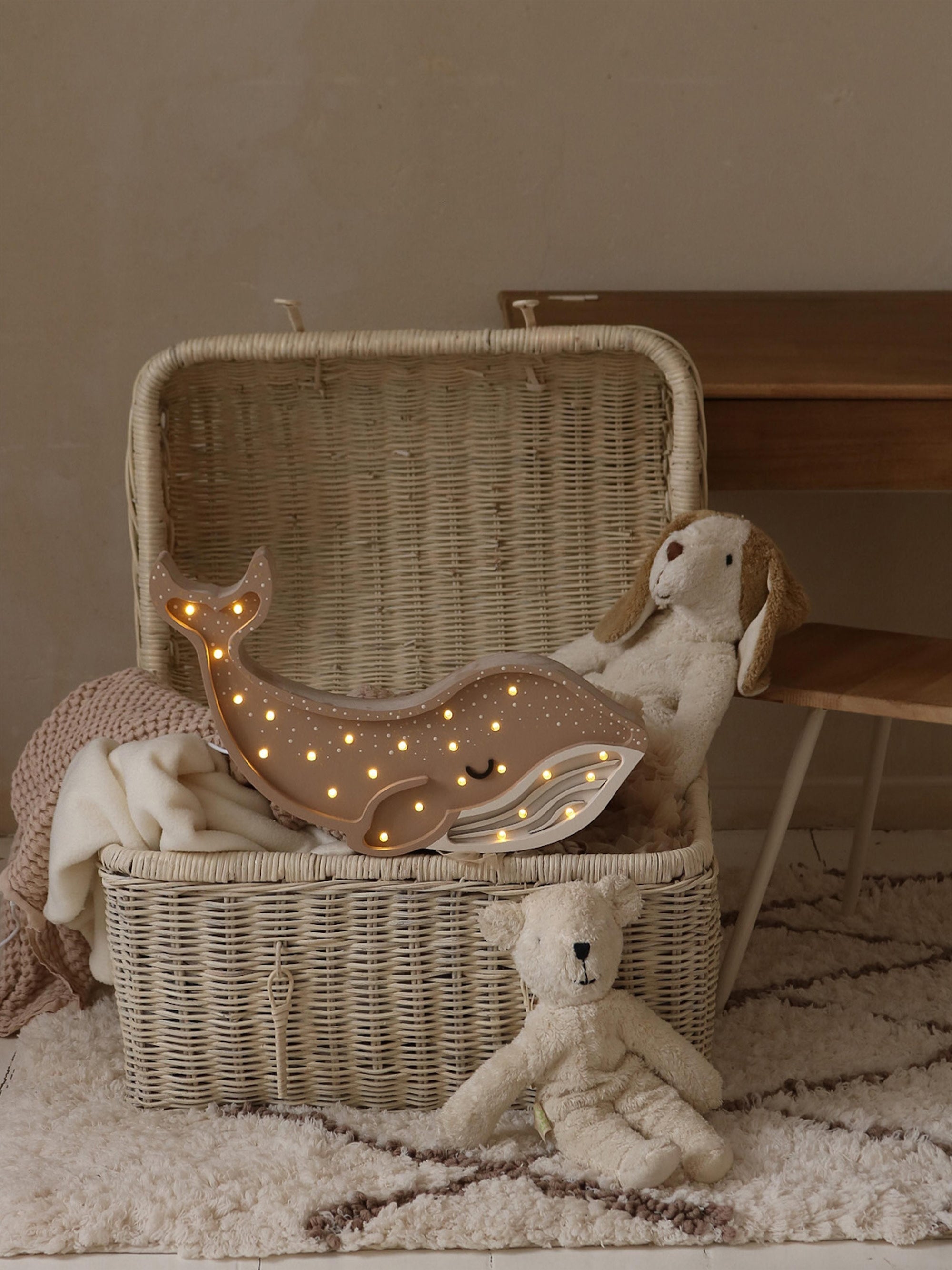 Veilleuse LED avec minuterie et télécommande Oland, intensité ajustable - Beige, blanc