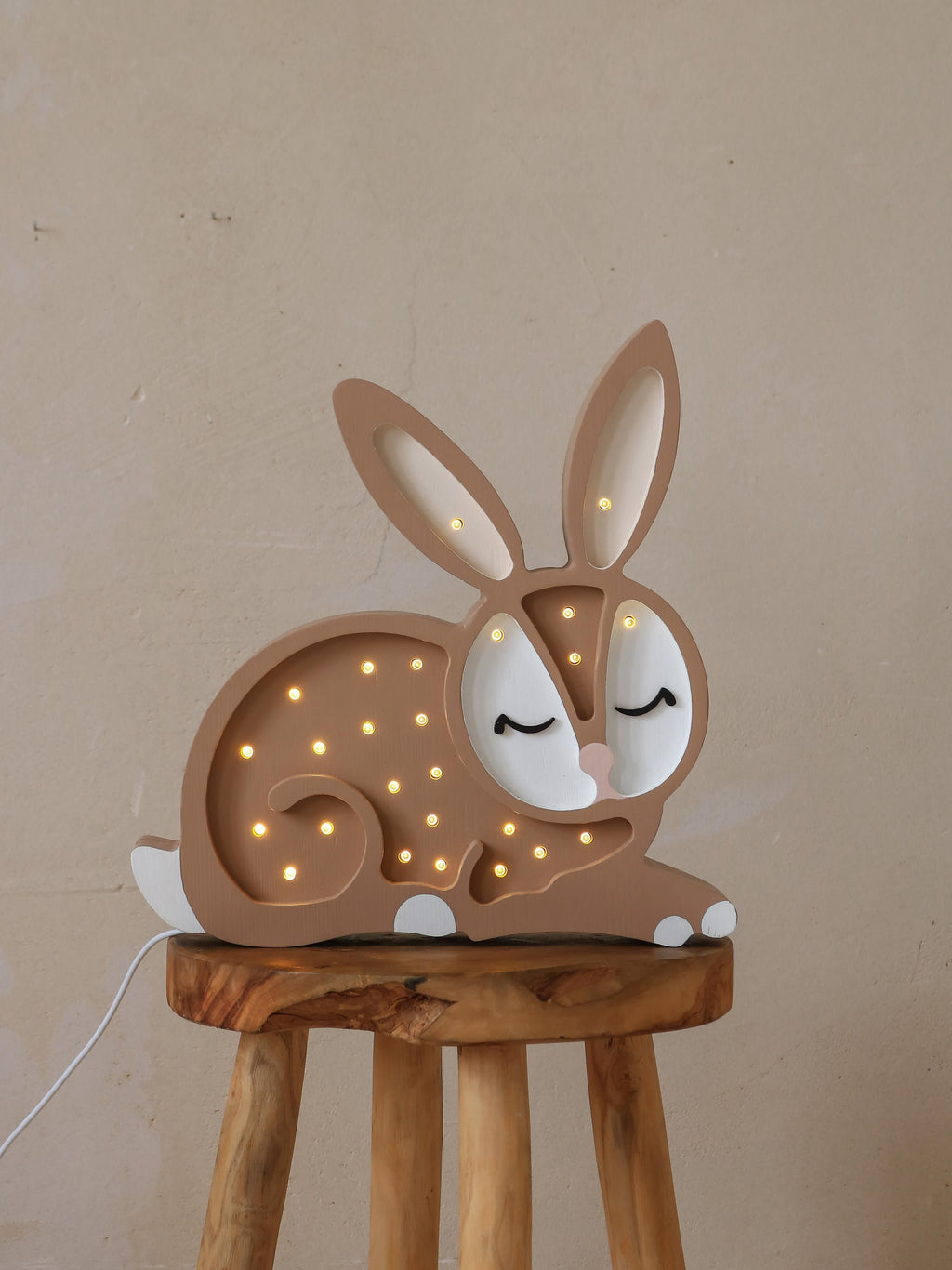 Veilleuse LED avec minuterie et télécommande Cooper, intensité ajustable - Beige, blanc