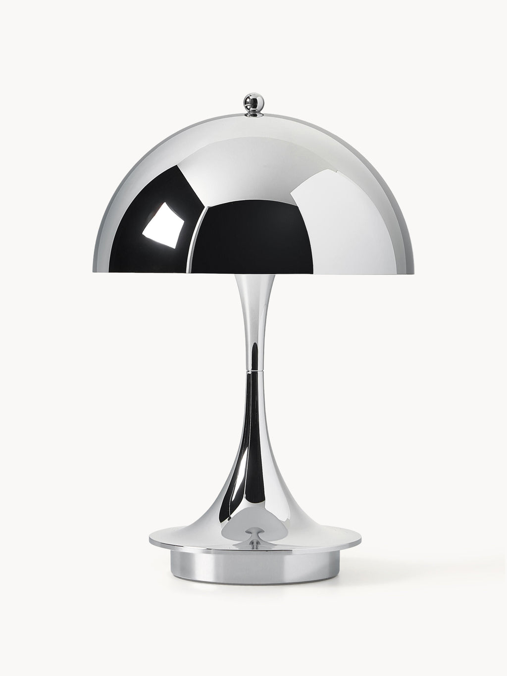 Lampe à poser LED portable à intensité variable Reiulf, design Verner Panton - Argenté, plastique