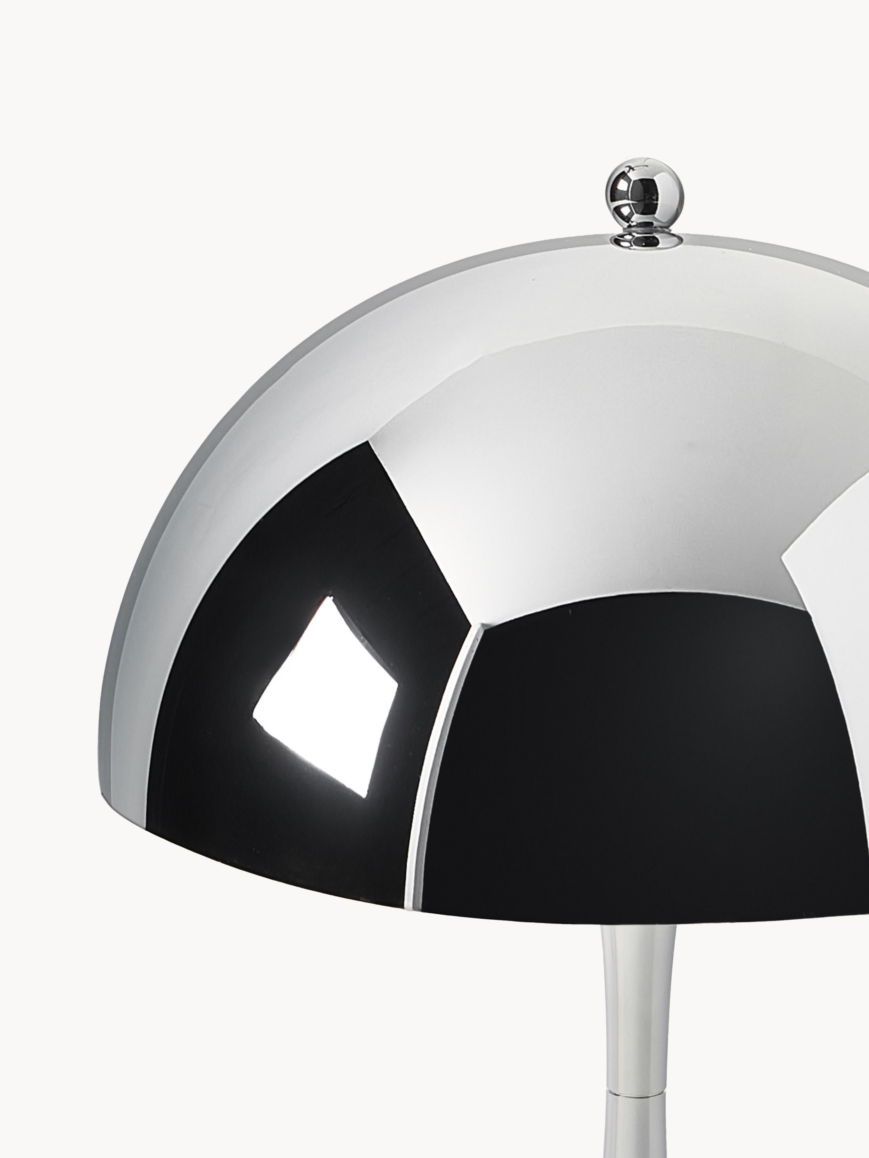 Lampe à poser LED portable à intensité variable Reiulf, design Verner Panton - Argenté, plastique