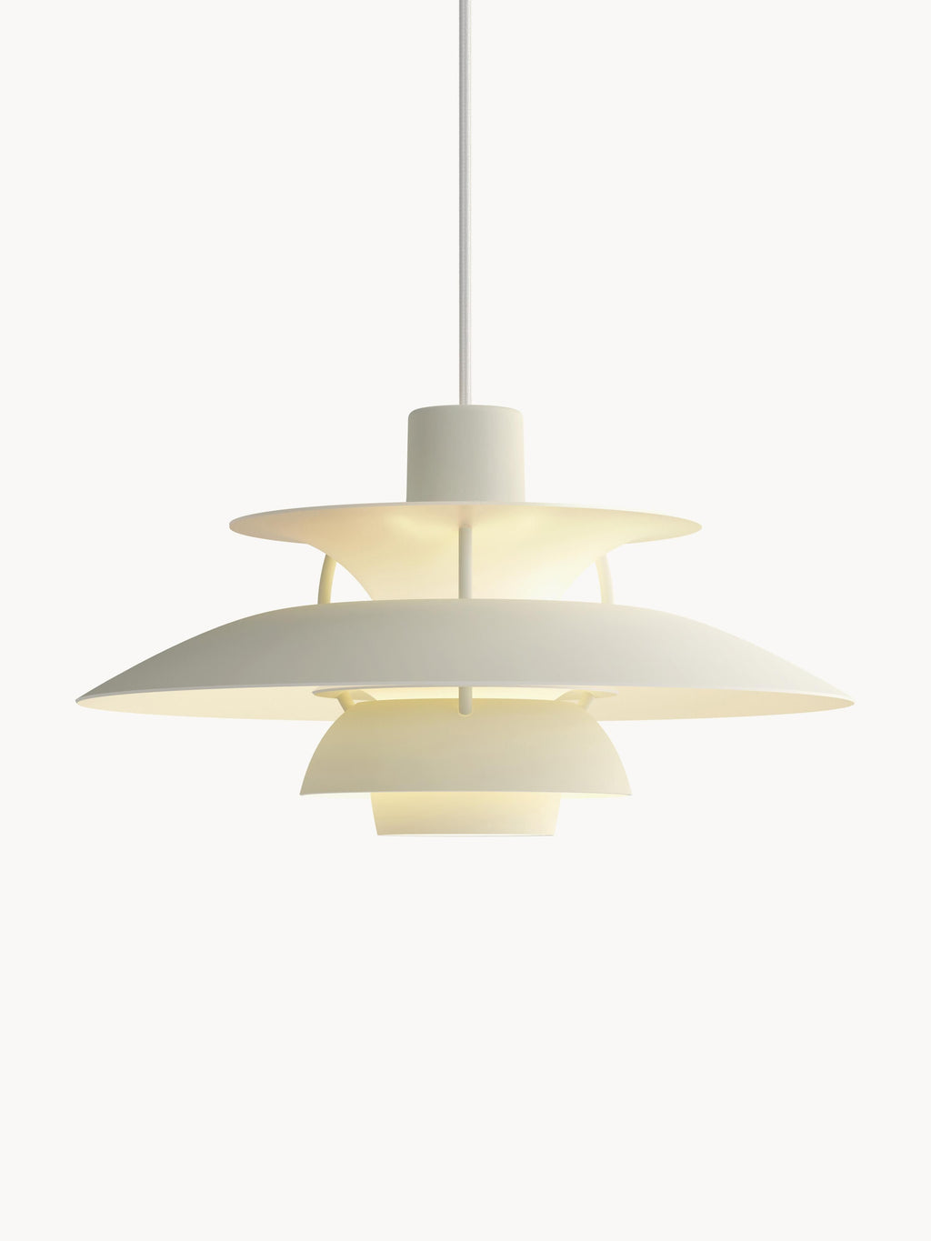 Suspension PH 5 Mini - Beige clair, blanc