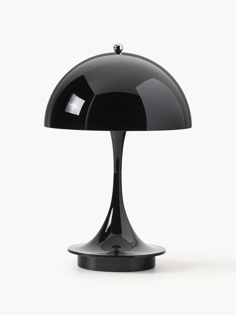 Lampe à poser LED portable à intensité variable Reiulf, design Verner Panton - Plastique noir