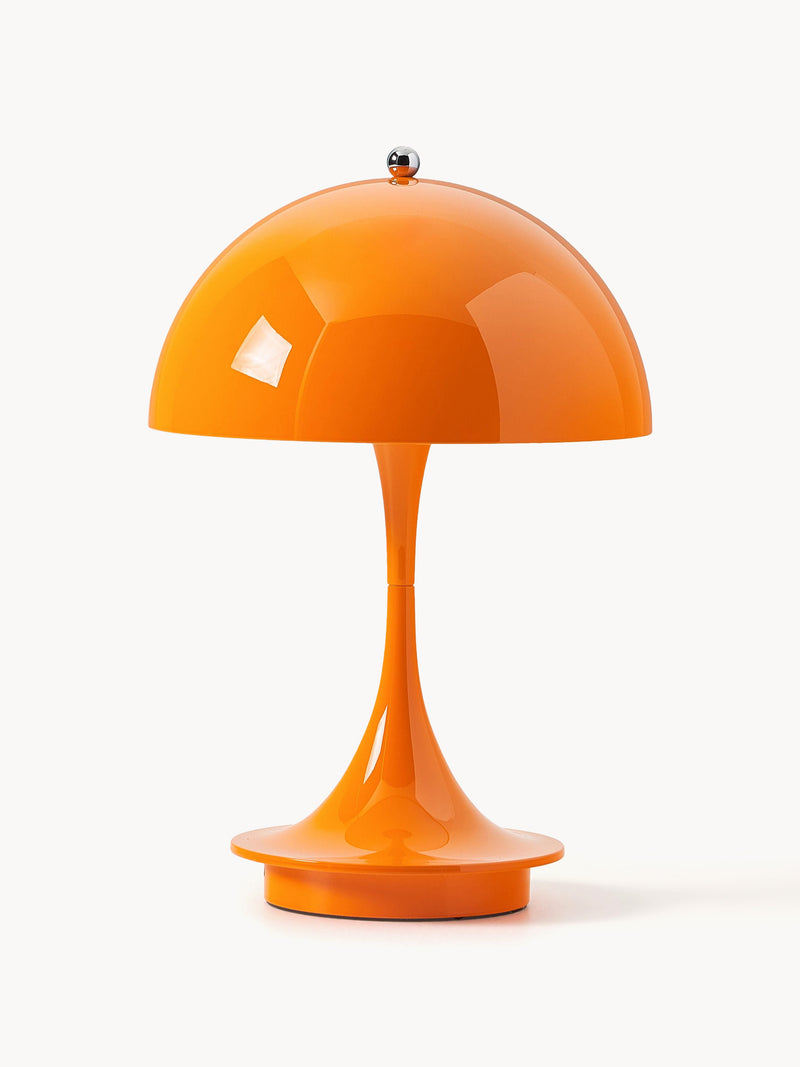 Lampe à poser LED portable à intensité variable Reiulf, design Verner Panton - Orange, plastique
