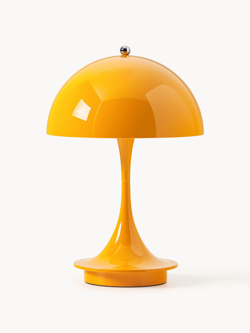 Lampe à poser LED portable à intensité variable Reiulf, design Verner Panton - Plastique jaune soleil