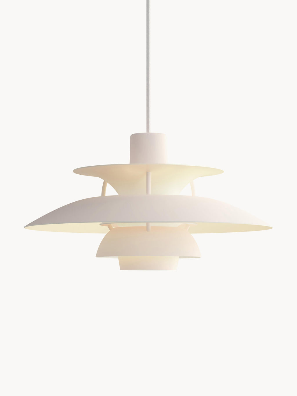 Suspension PH 5 Mini - Rose pâle, blanc