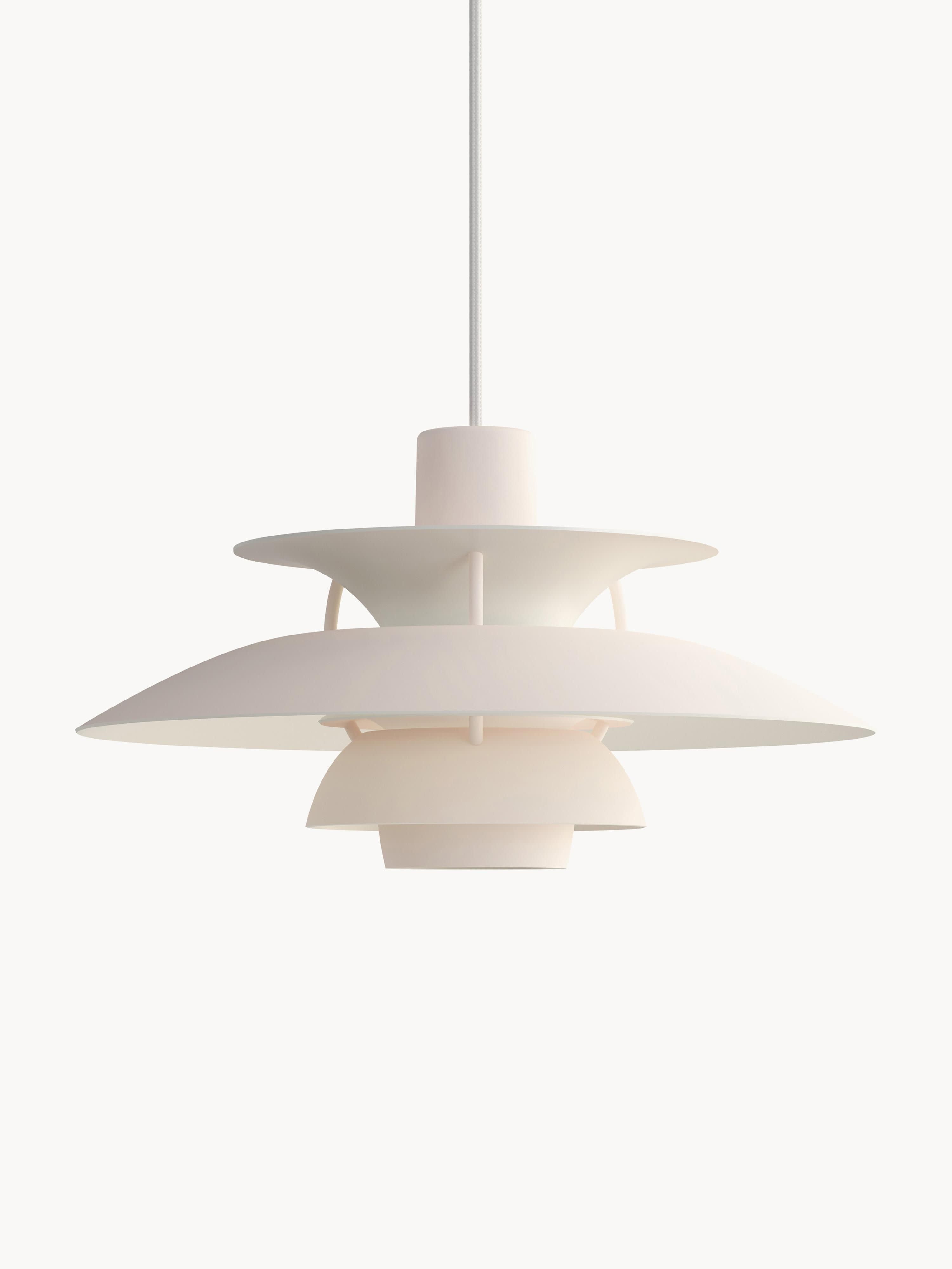 Suspension PH 5 Mini - Rose pâle, blanc