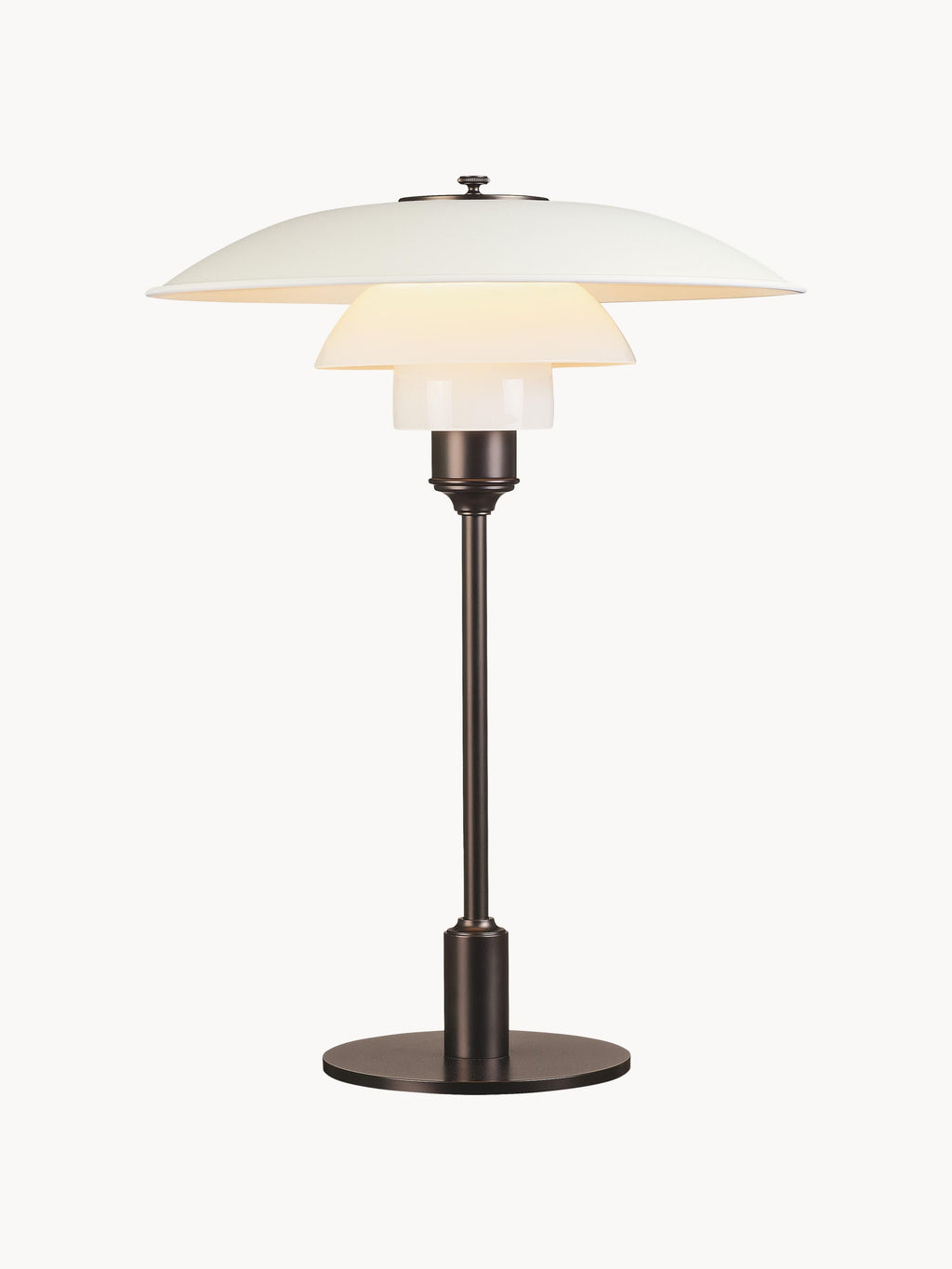 Grande lampe à poser soufflée bouche PH 3½-2½ - Blanc, cuivre