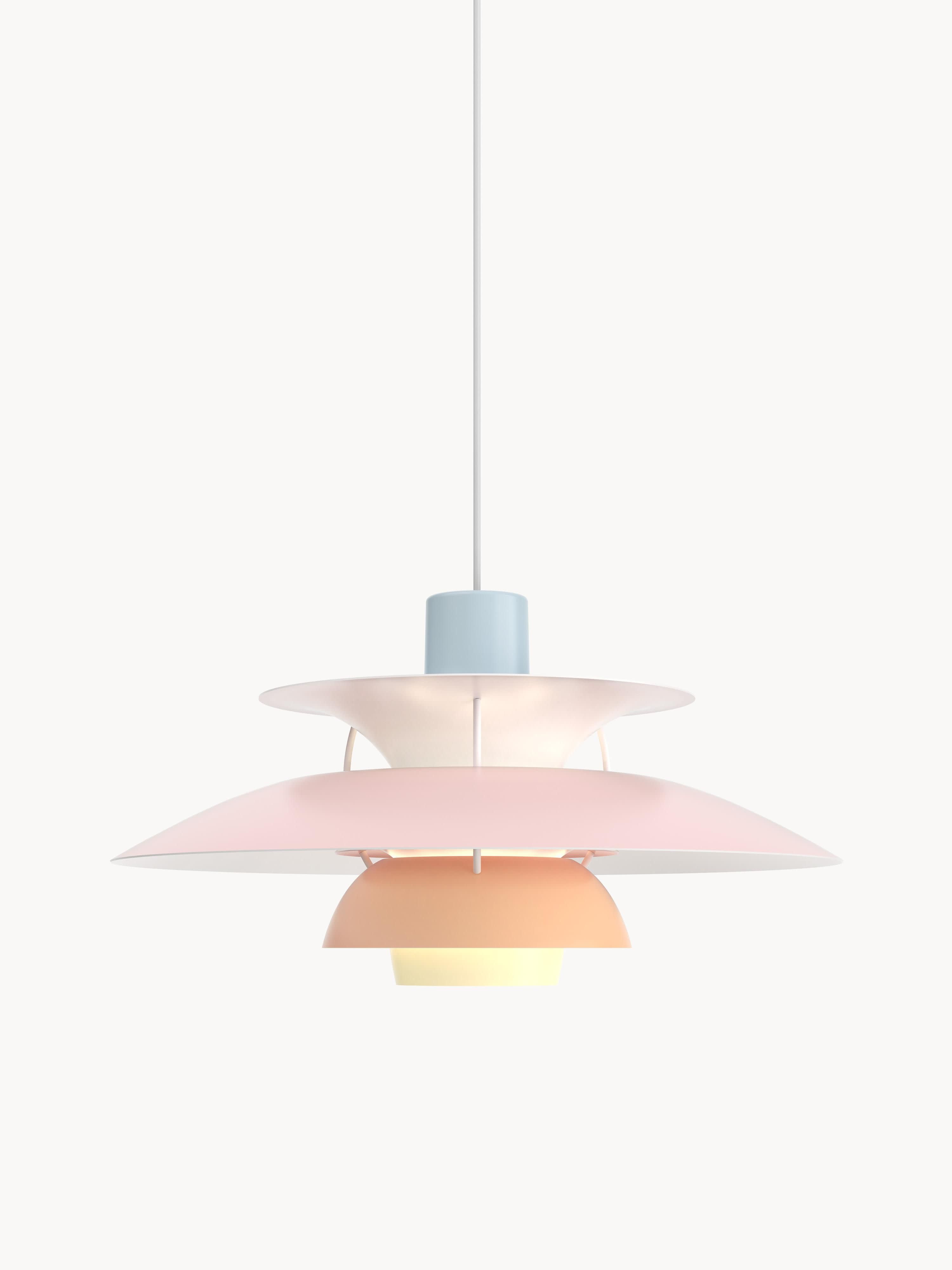 Suspension Keir - Bleu ciel, rose pâle, pêche, jaune pâle